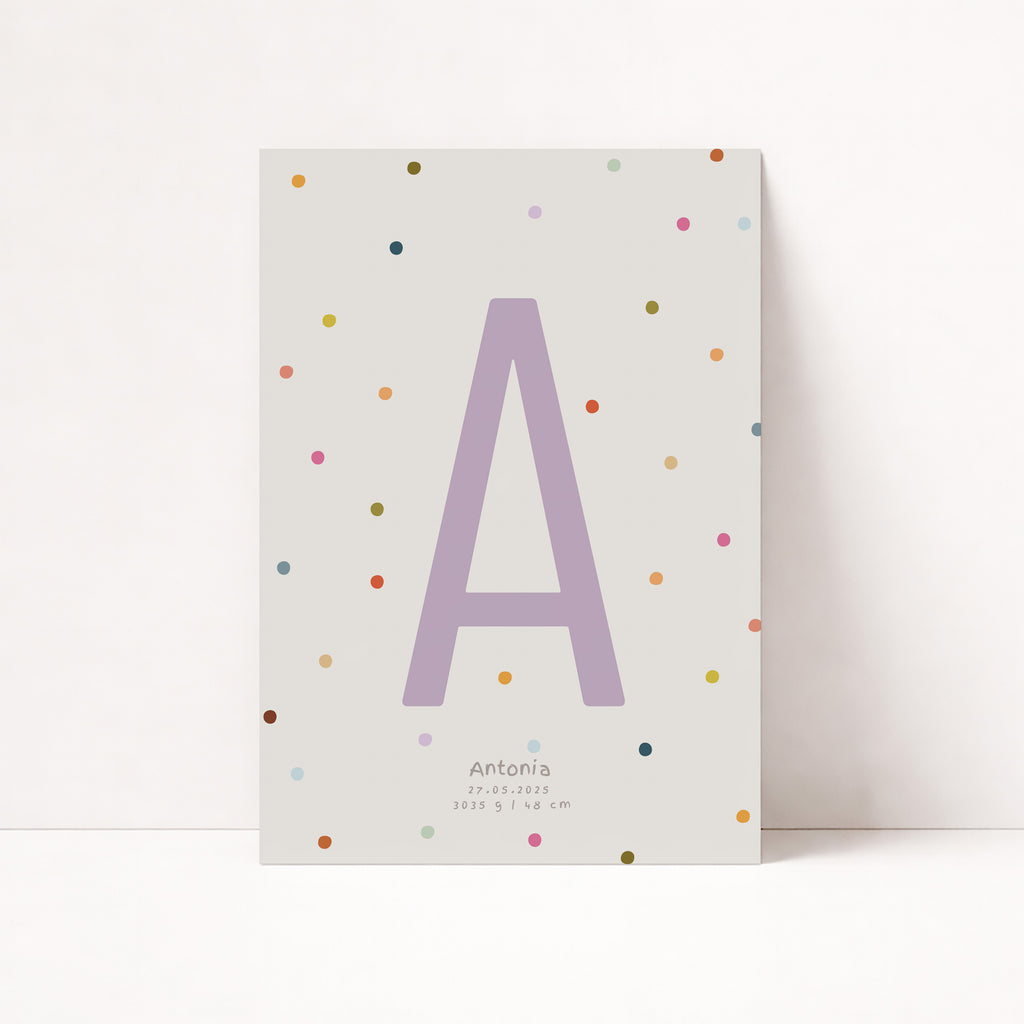 PERSONALISIERTES BUCHSTABEN POSTER FÜR MÄDCHEN