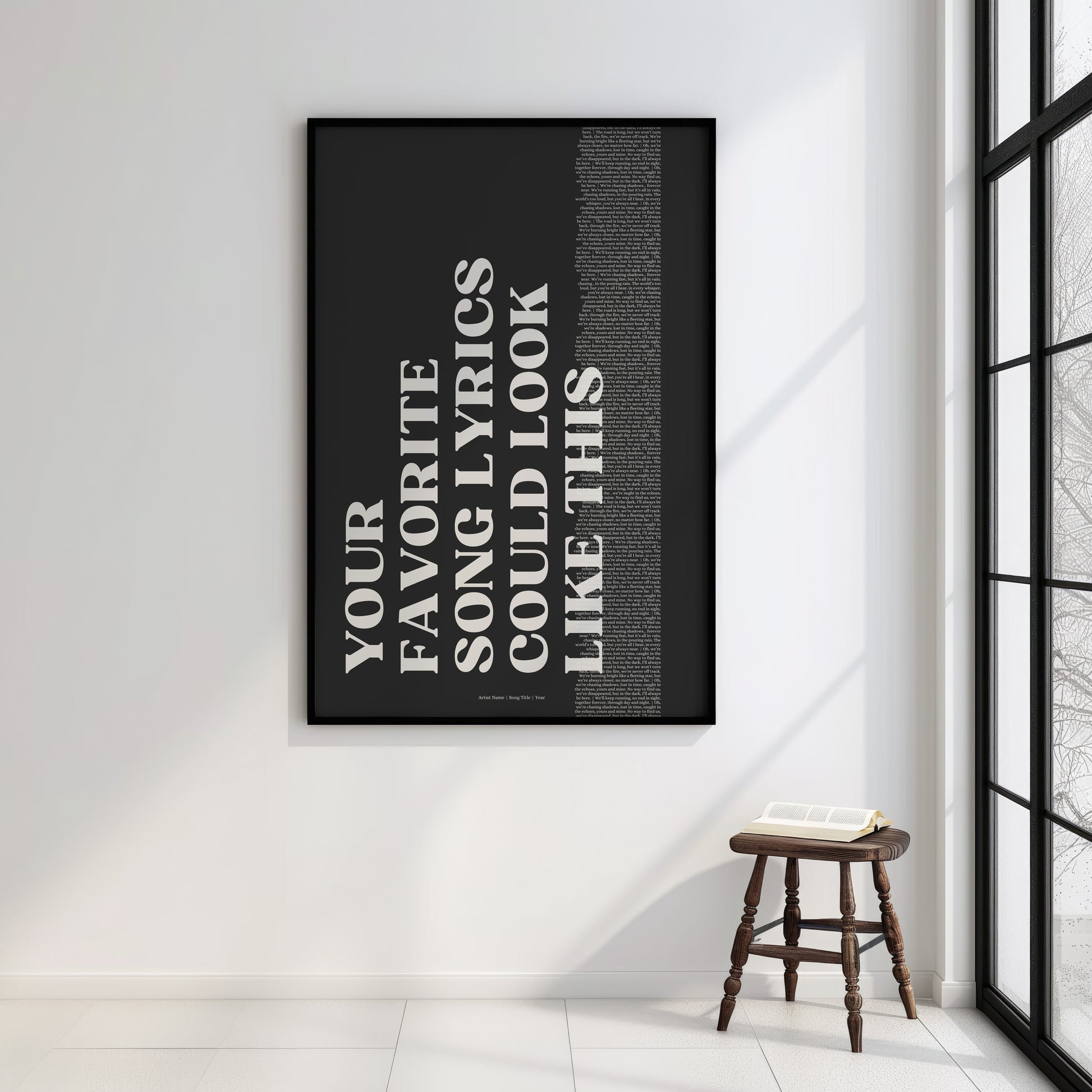 Custom Song Lyrics Poster, Personalised Music Poster, Customizable Music Gift, Vinyl Lyric Poster, Wedding Anniversary Gift