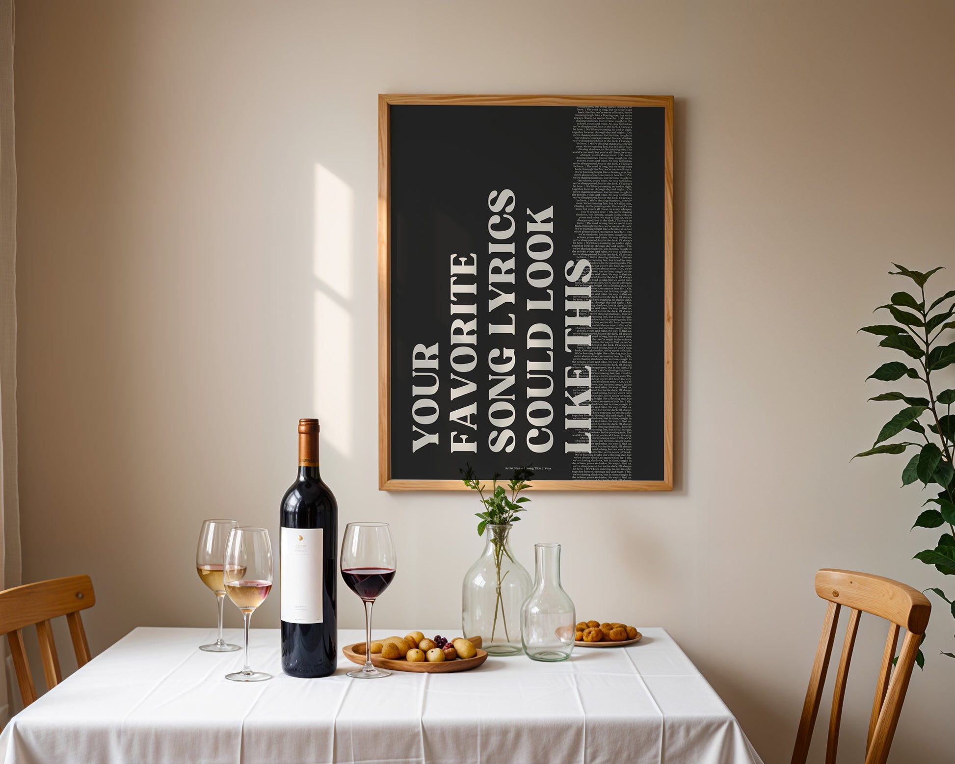 Custom Song Lyrics Poster, Personalised Music Poster, Customizable Music Gift, Vinyl Lyric Poster, Wedding Anniversary Gift