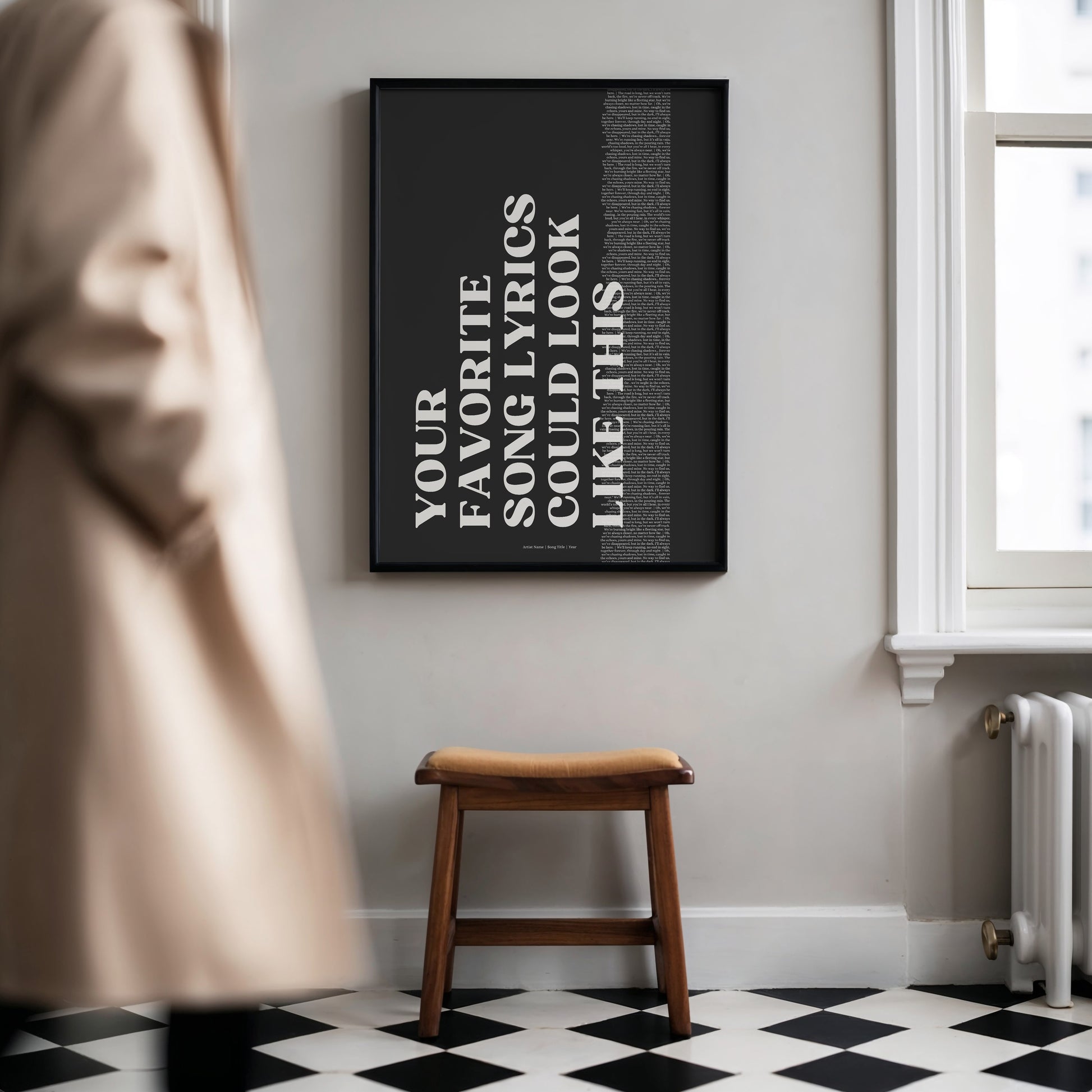 Custom Song Lyrics Poster, Personalised Music Poster, Customizable Music Gift, Vinyl Lyric Poster, Wedding Anniversary Gift