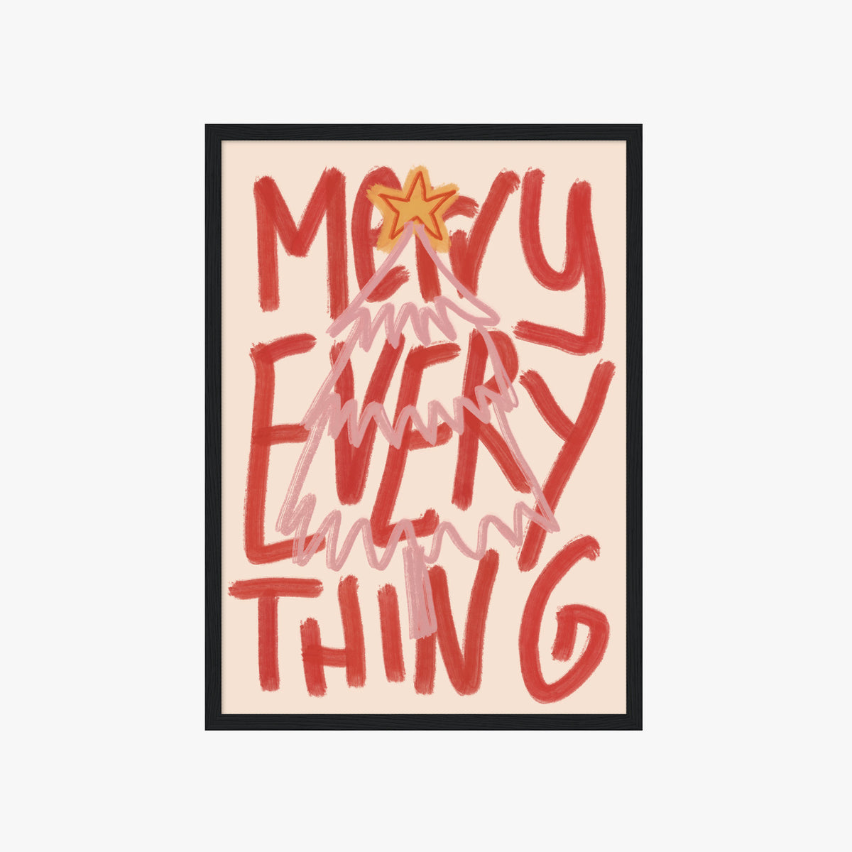 MERRY EVERYTHING POSTER – WEIHNACHTS WANDBILD & MODERNE KUNST