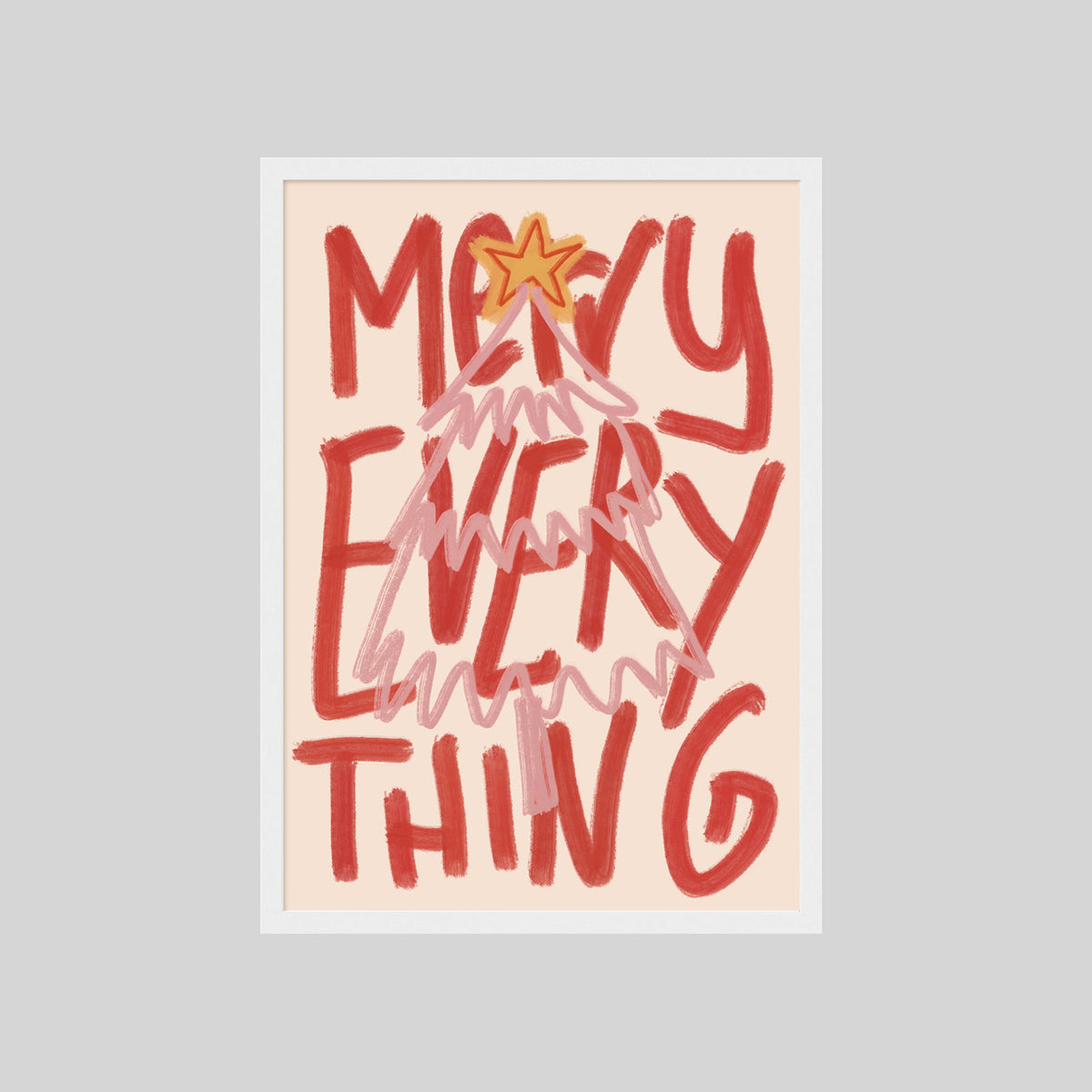 MERRY EVERYTHING POSTER – WEIHNACHTS WANDBILD & MODERNE KUNST