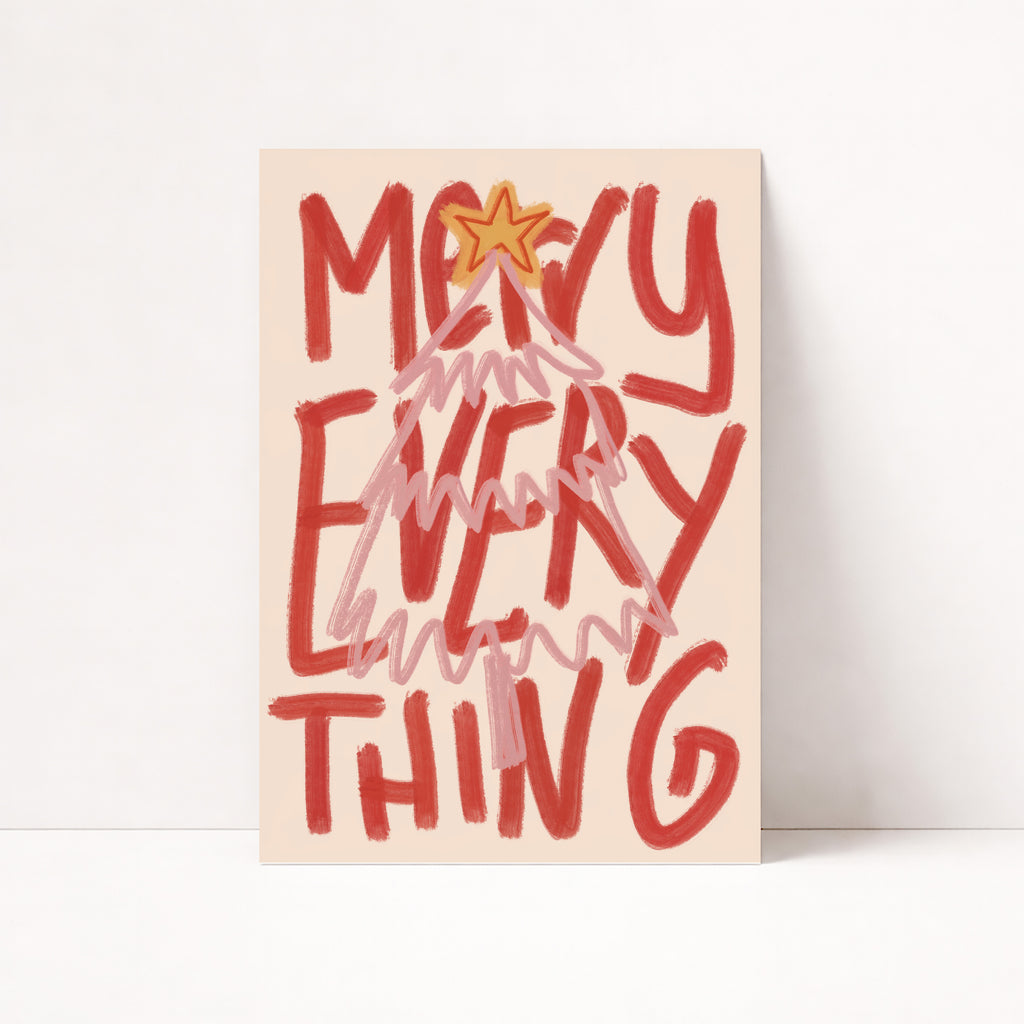 MERRY EVERYTHING POSTER – WEIHNACHTS WANDBILD & MODERNE KUNST