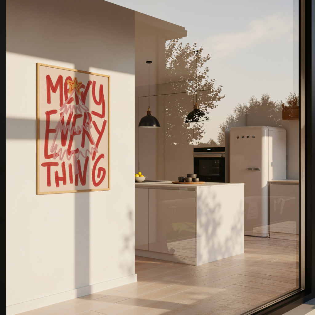 MERRY EVERYTHING POSTER – WEIHNACHTS WANDBILD & MODERNE KUNST