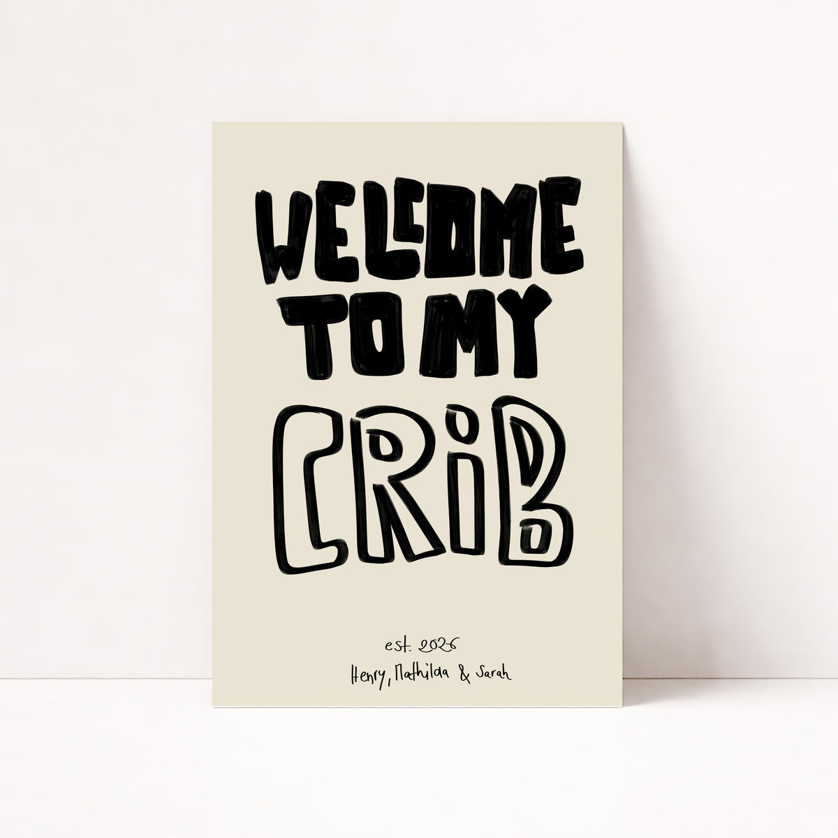 PERSONALISIERTES WELCOME TO MY CRIB POSTER