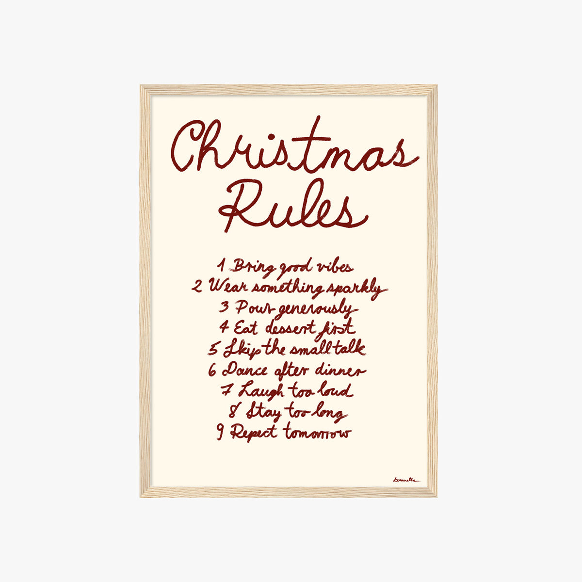 CHRISTMAS RULES POSTER – TYPOGRAFIE WANDBILD & MODERNE KUNST