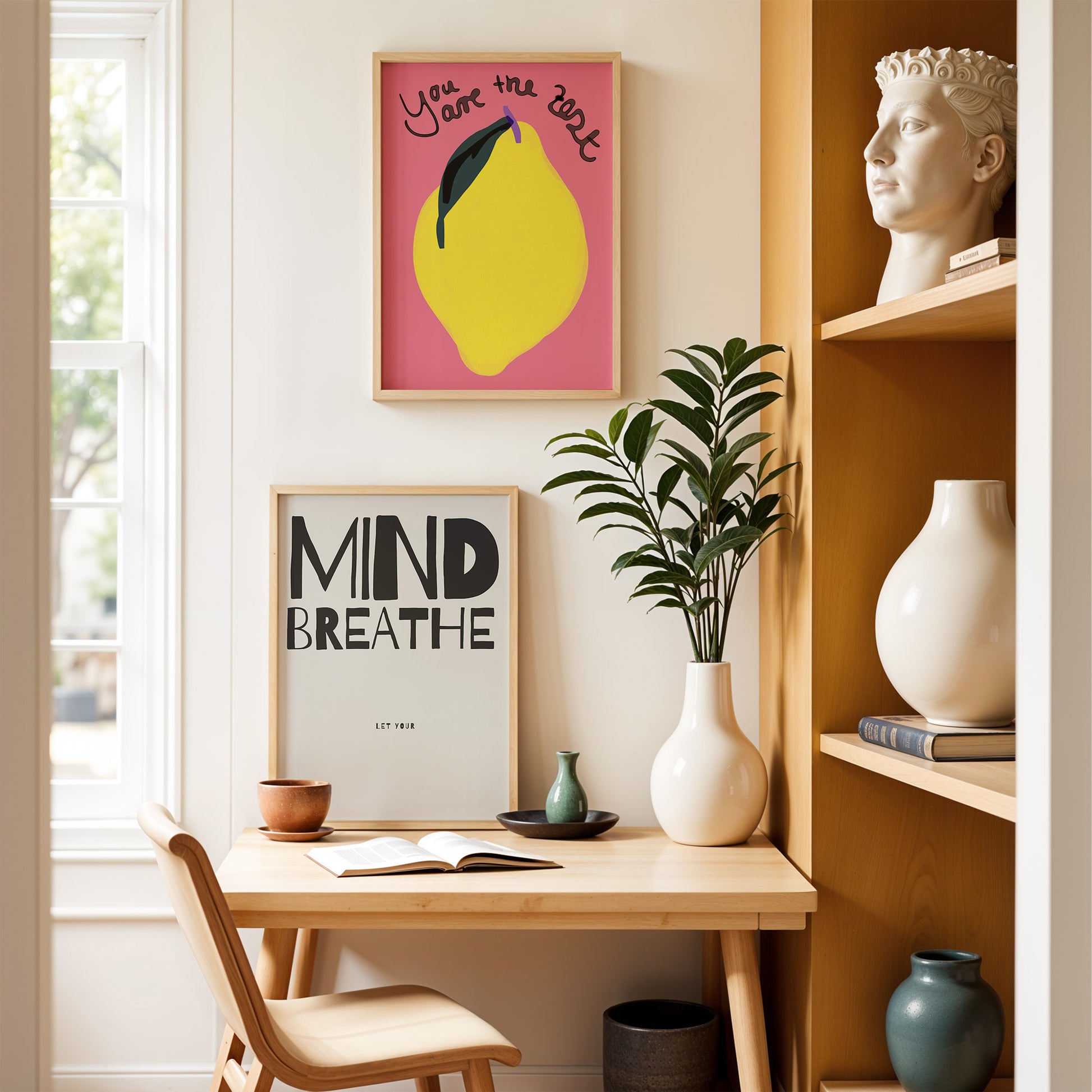 Zitronen Kunst Print | You Are the Zest Poster | Küchen Wanddeko, Wortspiel Deko | Geschenk für Freunde, Foodies | Fröhlich, Farbenfroh