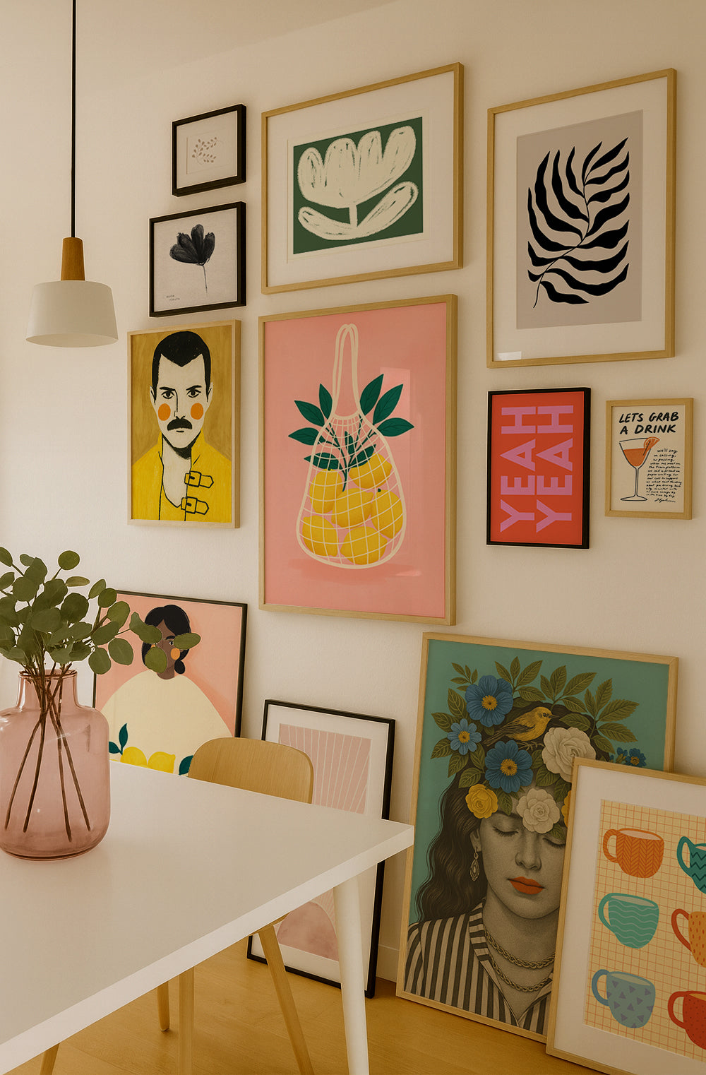 Zitronen Netz Poster – Retro Wandbild & Moderne Kunst für Küche, Wohnzimmer & Büro