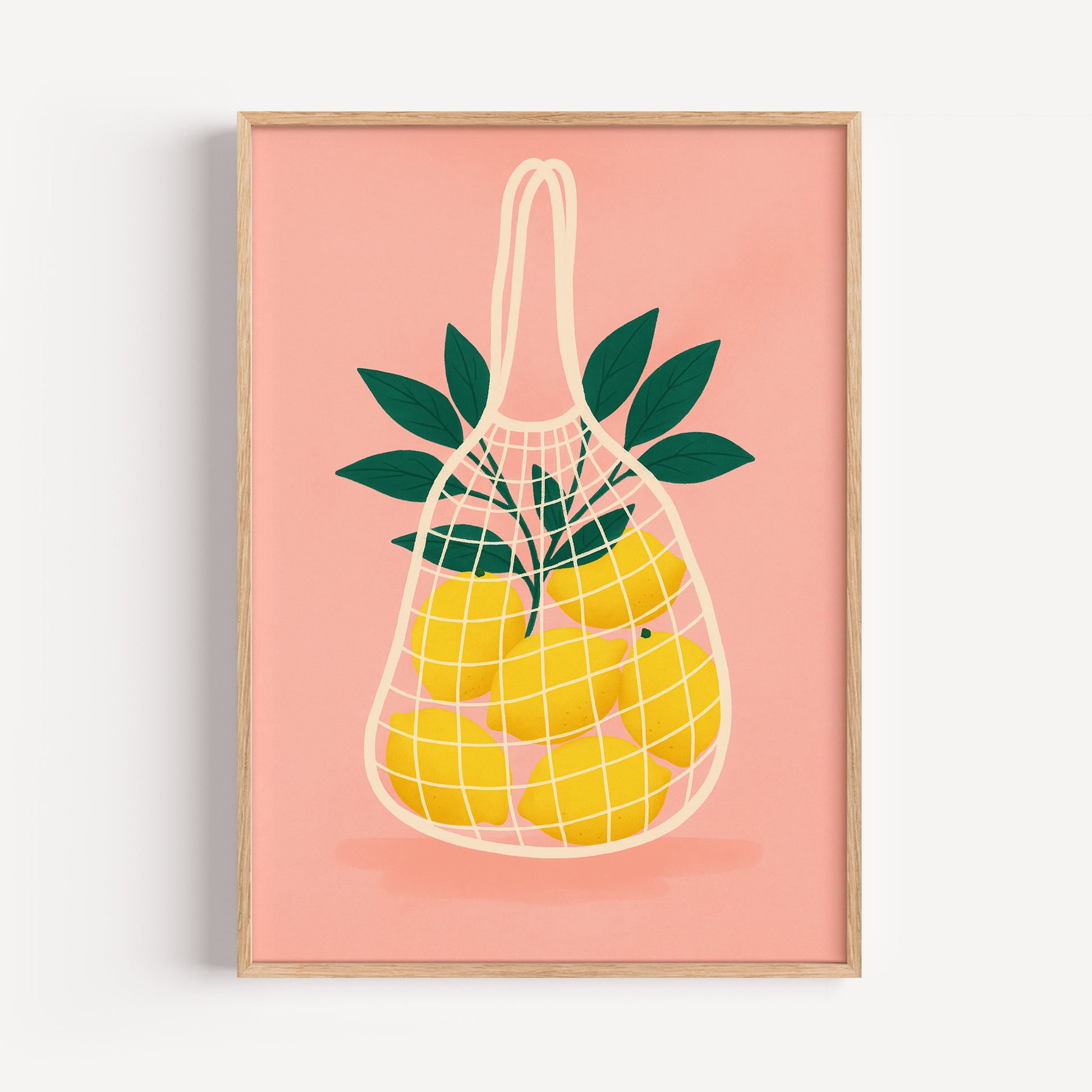 Zitronen Netz Poster – Retro Wandbild & Moderne Kunst für Küche, Wohnzimmer & Büro
