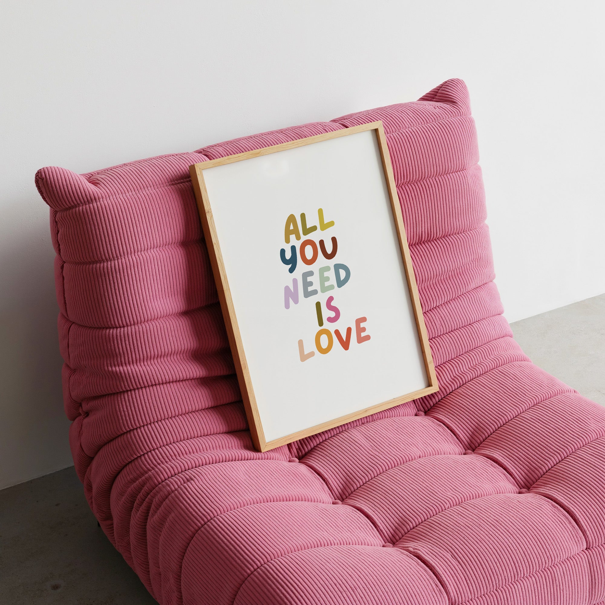 Skandinavisches Quote Poster mit bunter Typografie und positiver Botschaft – stilvolle Wandkunst