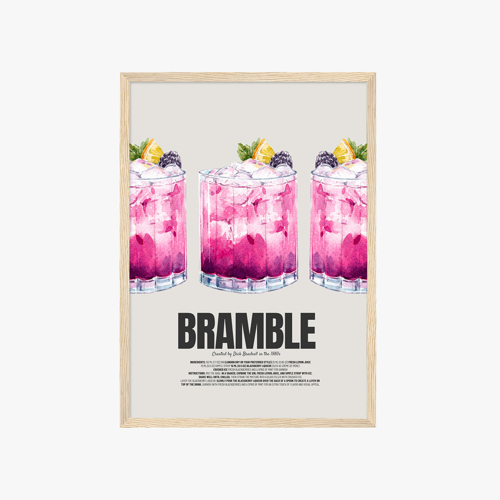 Modernes Bramble Cocktail Poster mit pinken Drink Illustrationen für Küche oder Home Bar
Stilvolles Cocktail Wandbild mit Bramble Rezept und moderner Typografie im Retro Stil
Ästhetisches Cocktail Poster mit Beerencocktails für moderne Küchen und Barbereiche
Bramble Drink Poster mit illustrativen Cocktails in Pink und Lila als moderne Wanddeko
Künstlerisches Cocktail Rezept Poster für Home Bar, Küche oder stilvolles Wohnzimmer