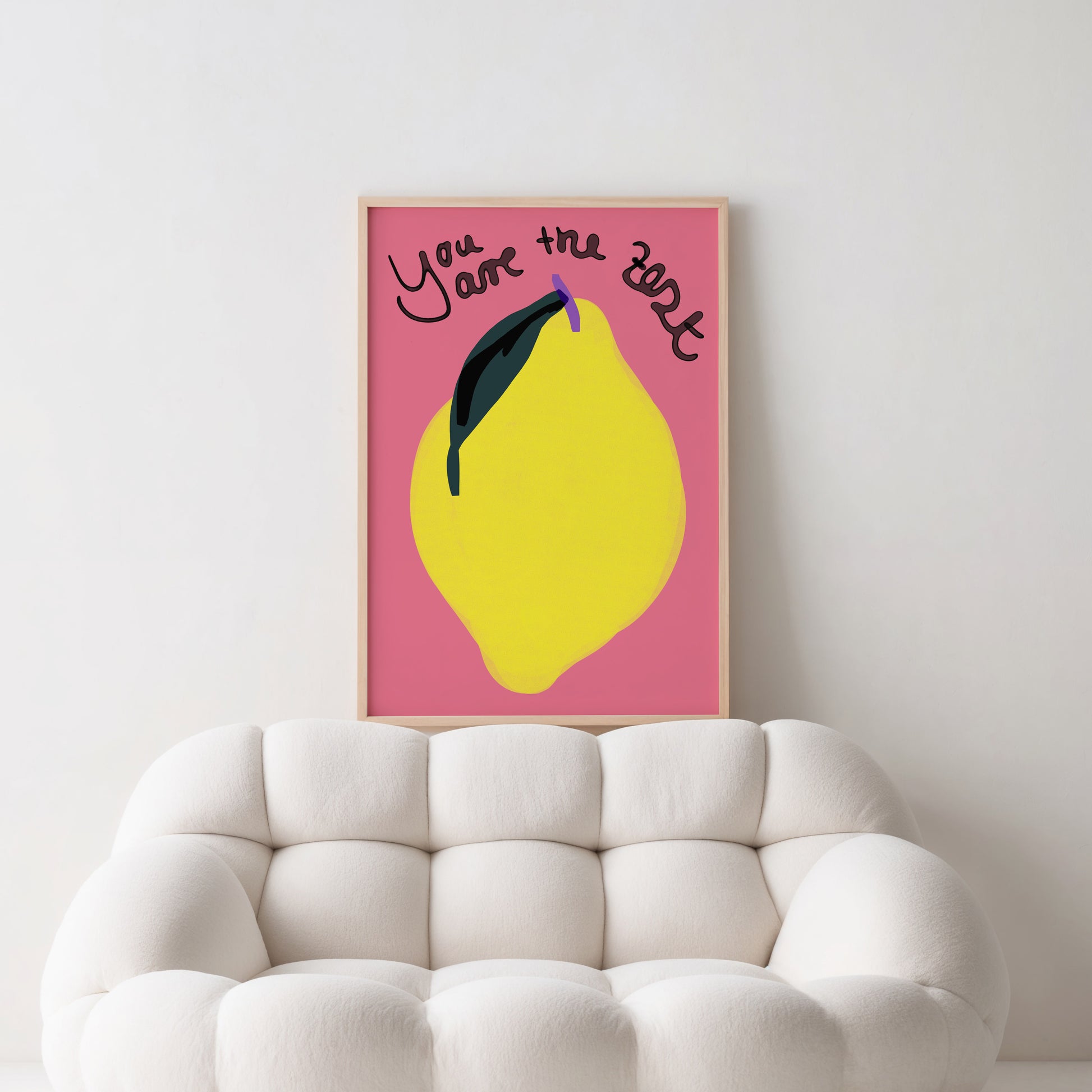Zitronen Kunst Print | You Are the Zest Poster | Küchen Wanddeko, Wortspiel Deko | Geschenk für Freunde, Foodies | Fröhlich, Farbenfroh