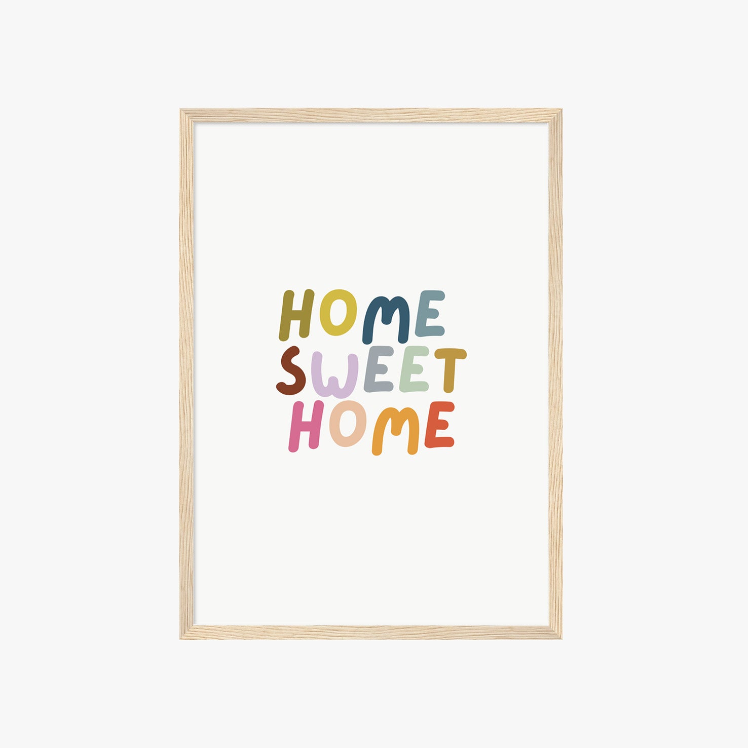 HOME SWEET HOME POSTER – FARBENFROHE TYPOGRAFIE KUNST