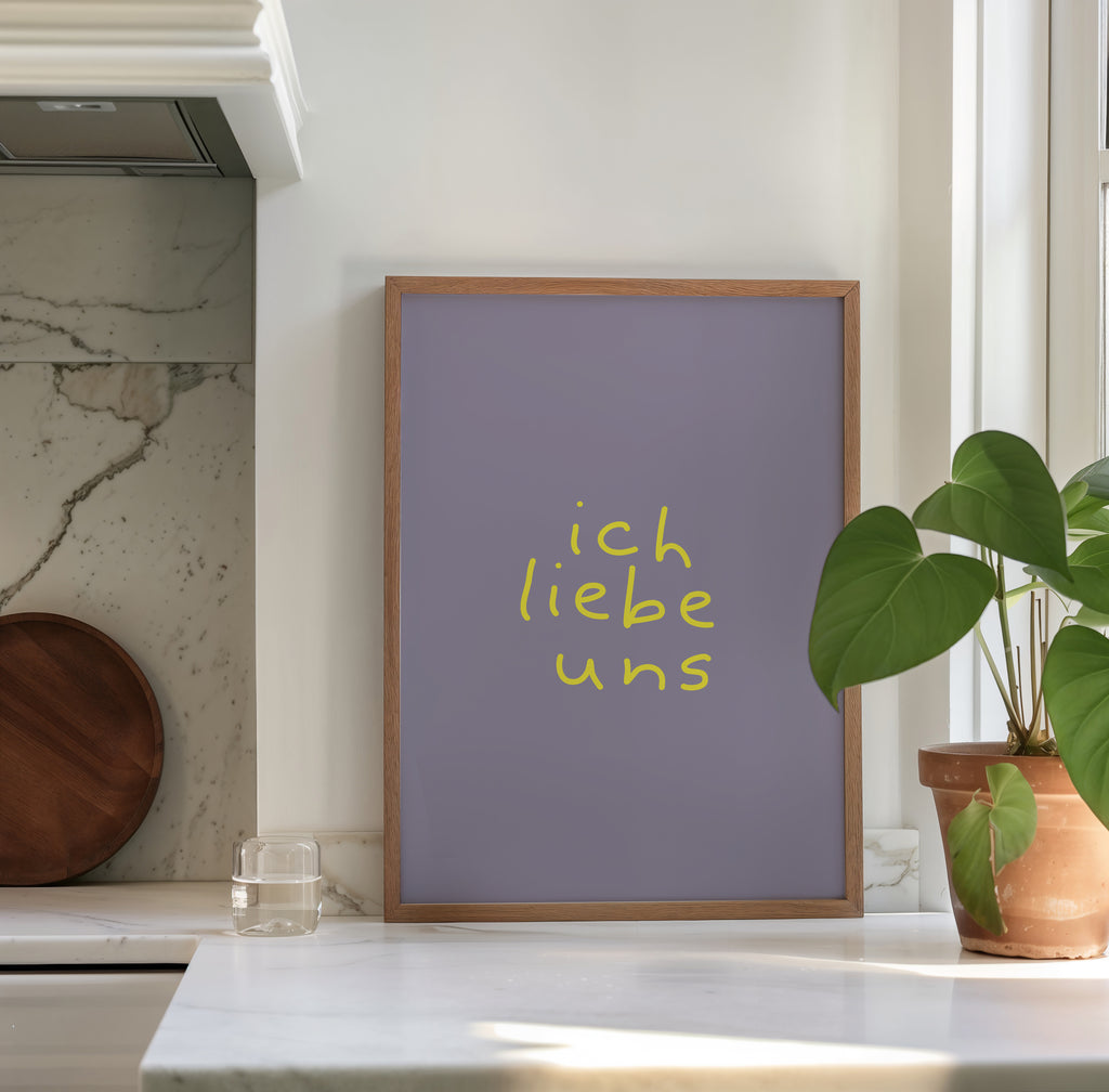 Minimal Typography Poster mit dem Schriftzug Ich liebe uns – moderne Wanddeko für stilvolle Wohnräume