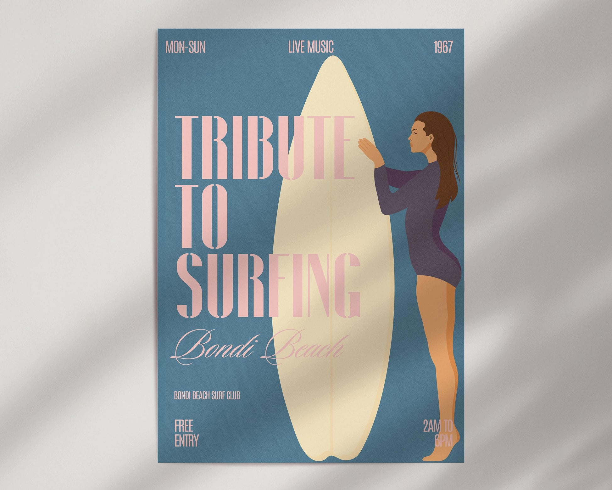 Retro Surfing Poster