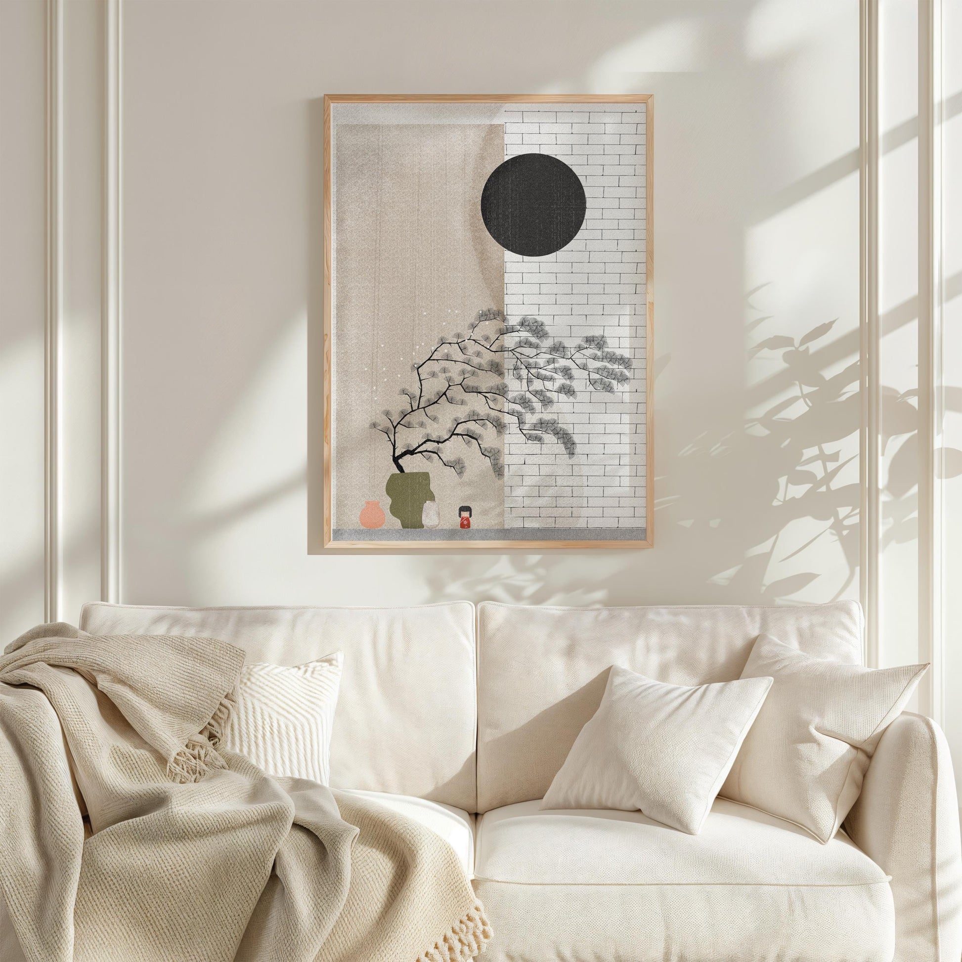 Japandi Poster | Minimal Wall Art | Geisha & Nature Decor | Scandinavian Japanese Style | Calm Print for Modern Interiors