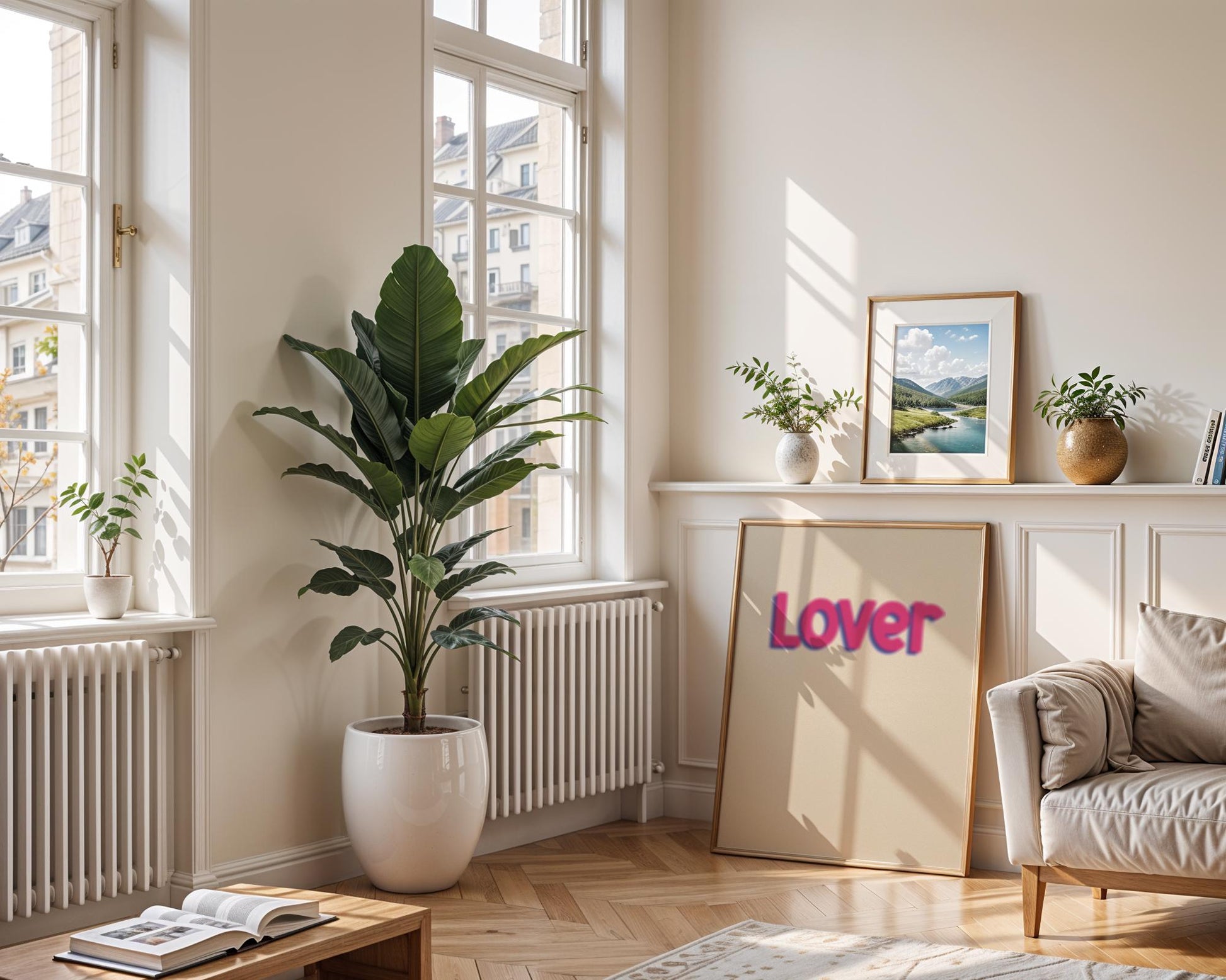 Lover Poster | Pink Typography Fine-Grained. Add a nostalgic and vintage vibe to your home decor.