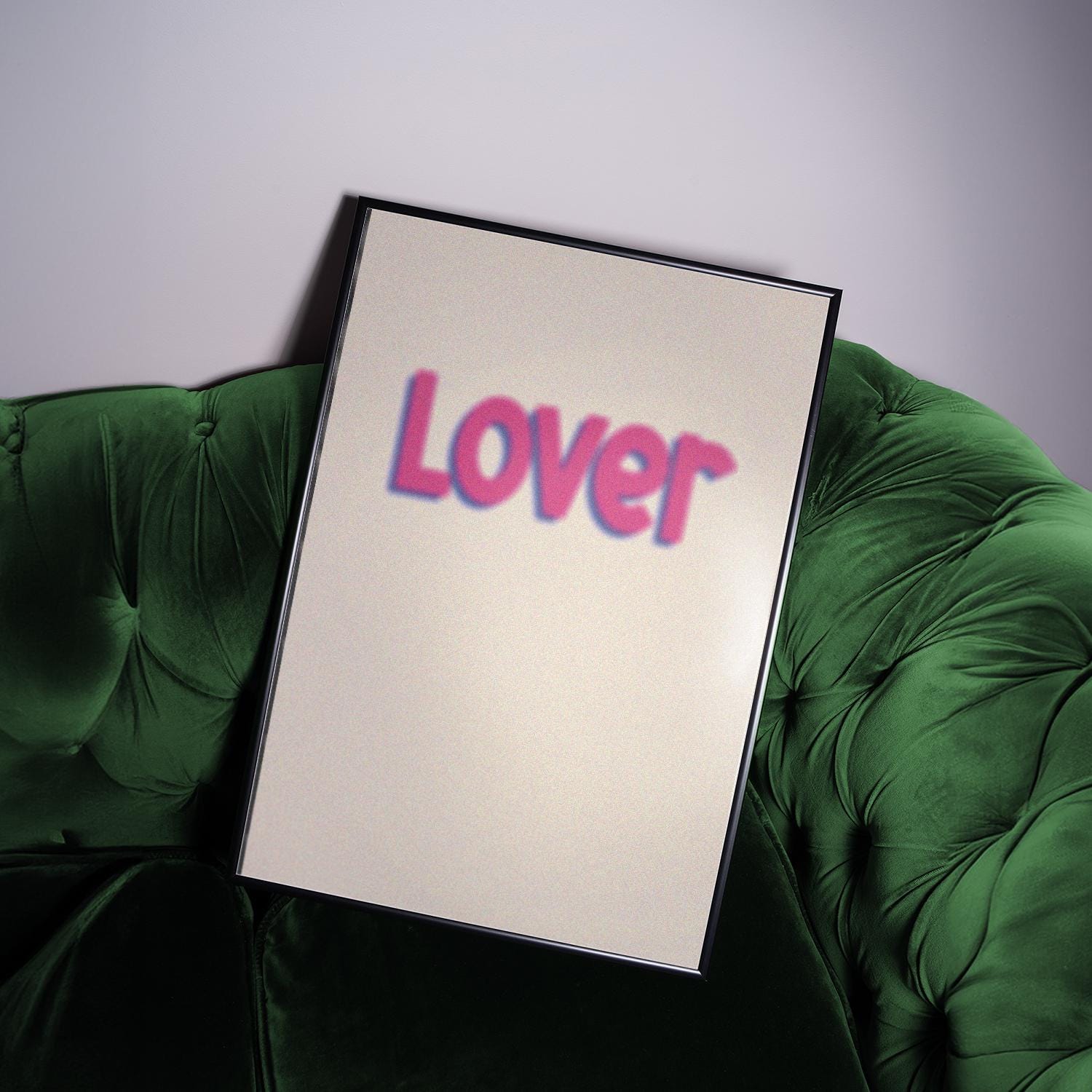 Lover Poster | Pink Typography Fine-Grained. Add a nostalgic and vintage vibe to your home decor.