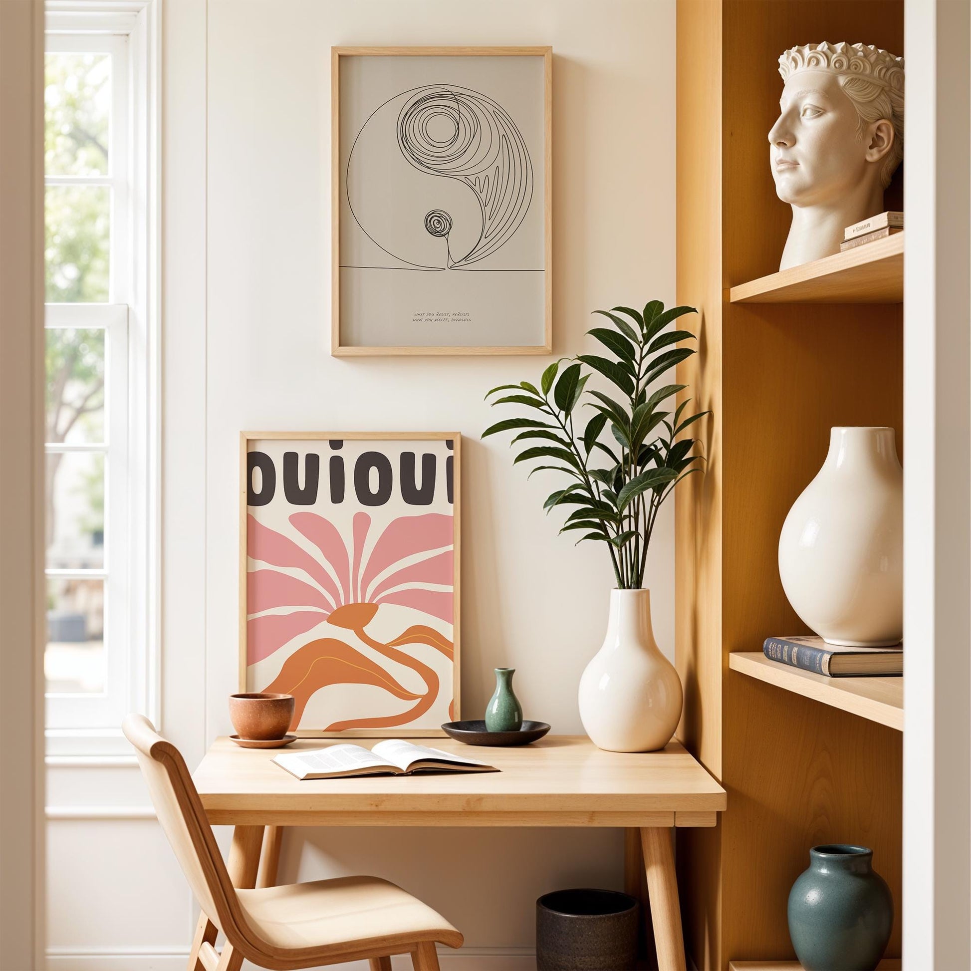 Oui Oui Flower Poster | Perfect for adding a touch of color and positivity to your space | Poster