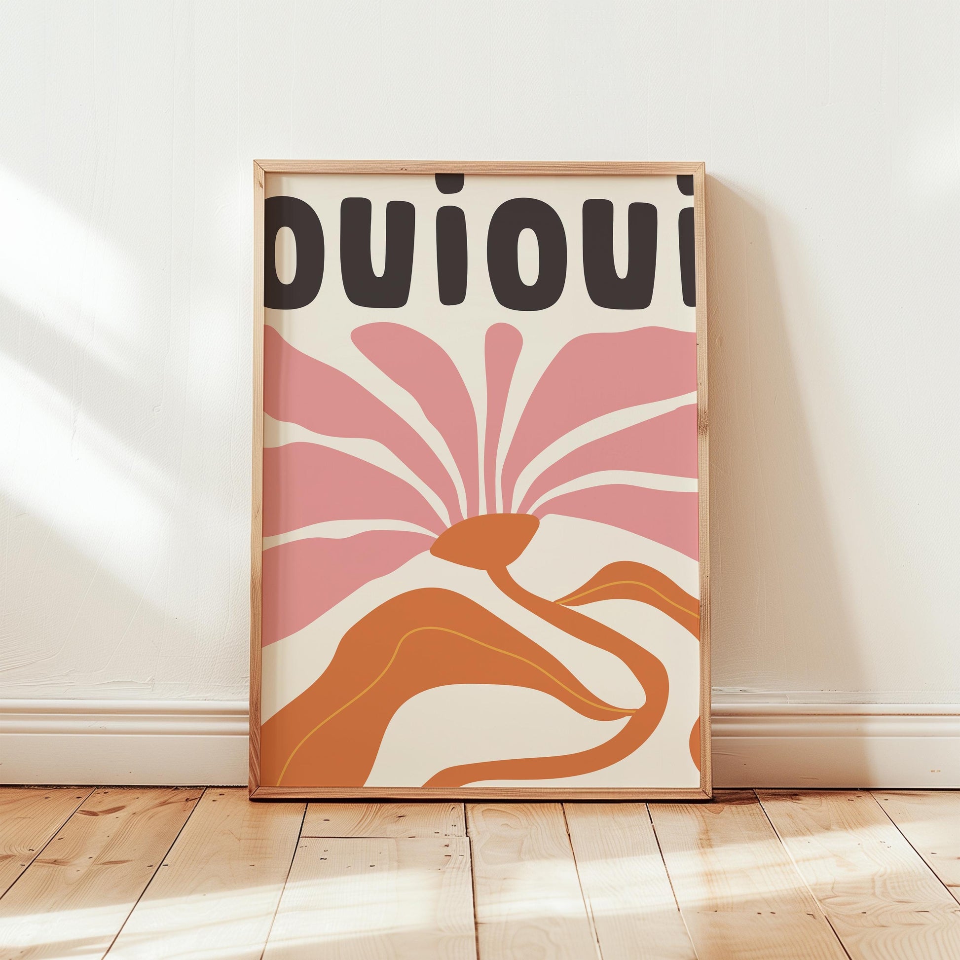 Oui Oui Flower Poster | Perfect for adding a touch of color and positivity to your space | Poster