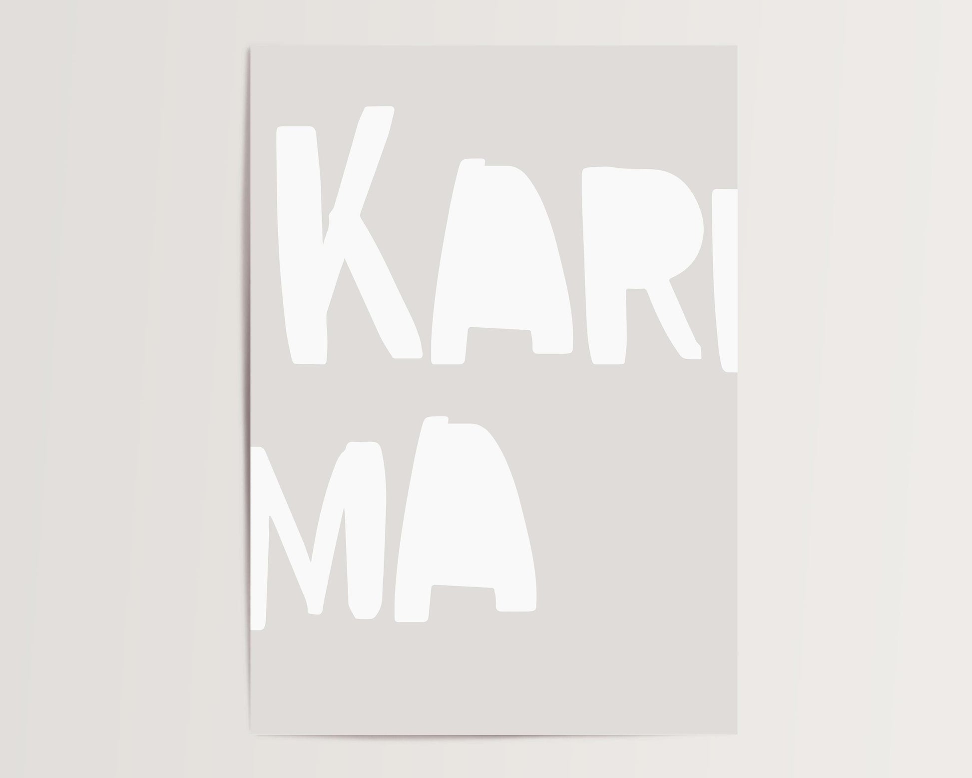 Karma Poster | Bold typography on a beige background. A creative statement piece for minimalist spaces with humor and style.