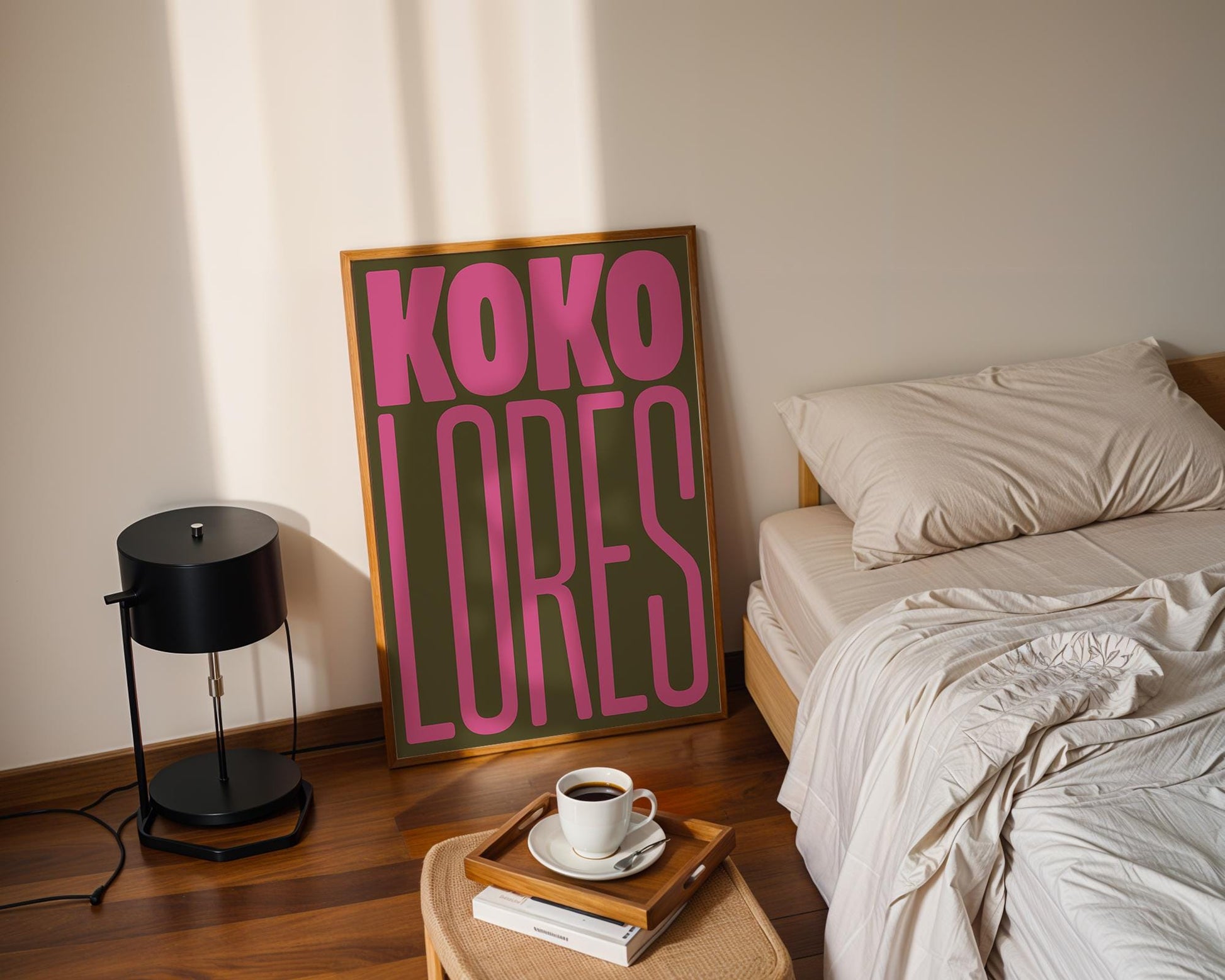 KOKOLORES Poster | Minimalist and playful design for your wall decor in pink and green – to add fun and color to your space |  Typography