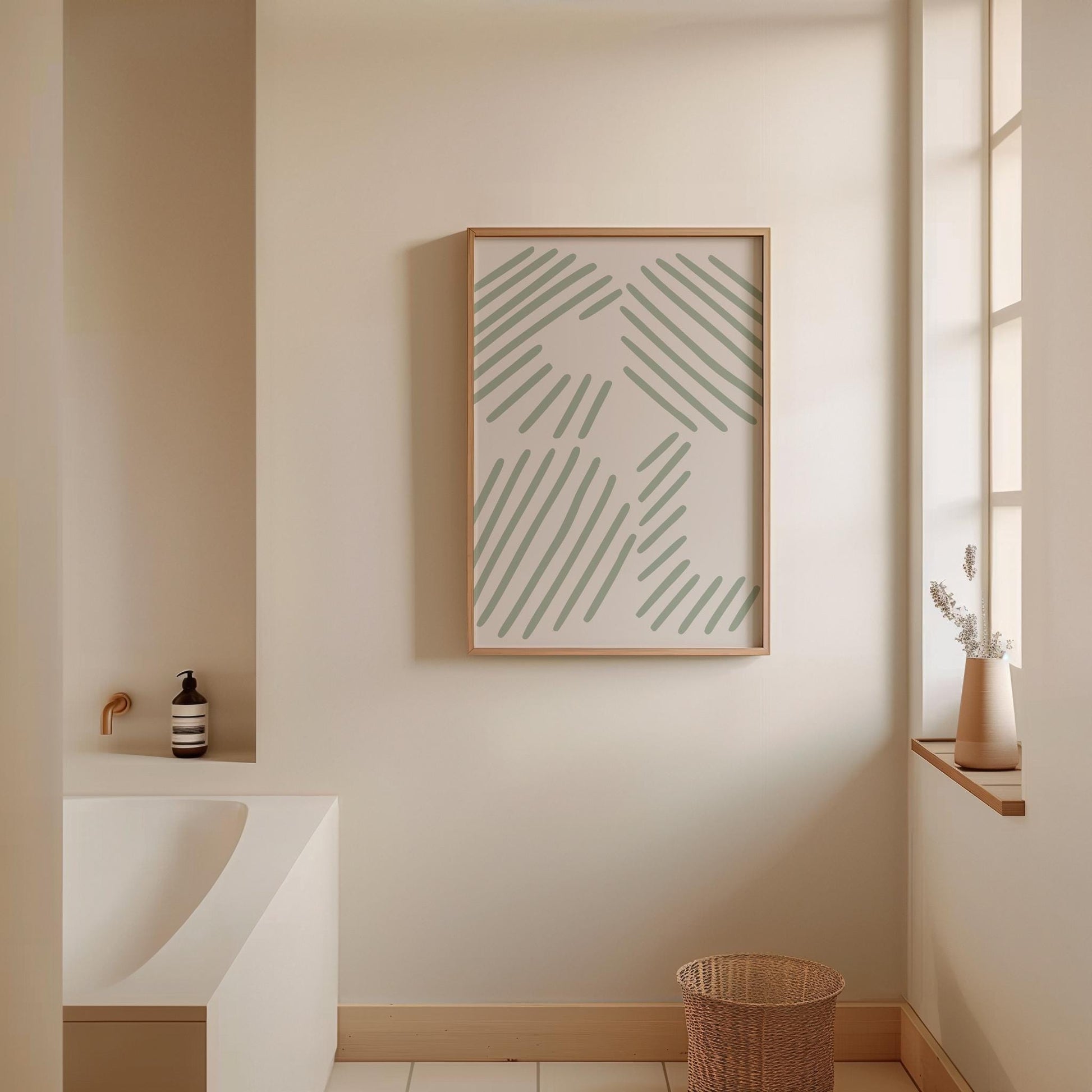 Poster COOL Stripes in Sage Green or White | Modern Typography Wall Art | Living Room Decor | Perfect Gift for Her | Bold and Stylish
