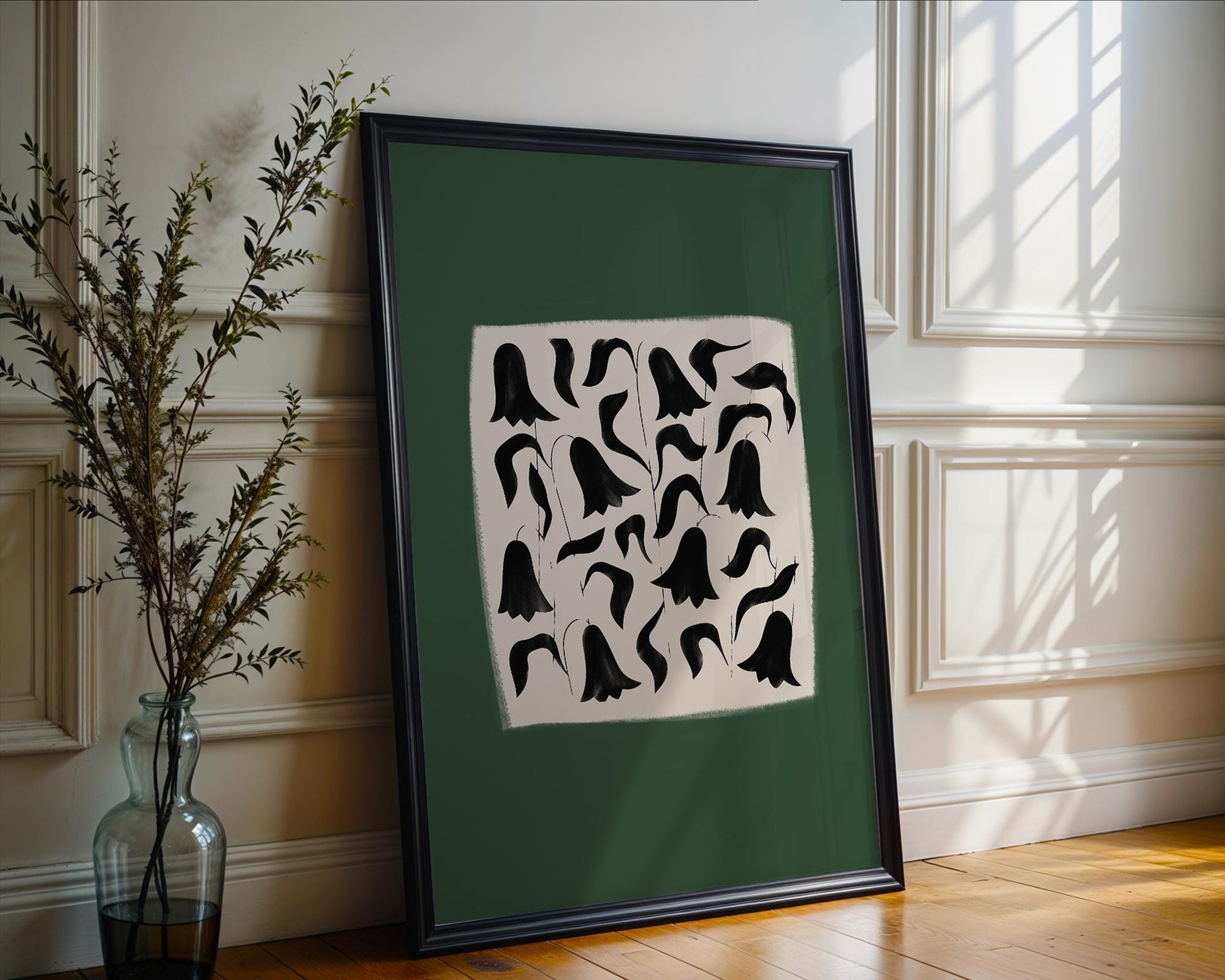 Minimalist Tulip Poster | Scandinavian Wall Art | Black Flower Illustration | Modern Botanical Art Print | Gift Idea