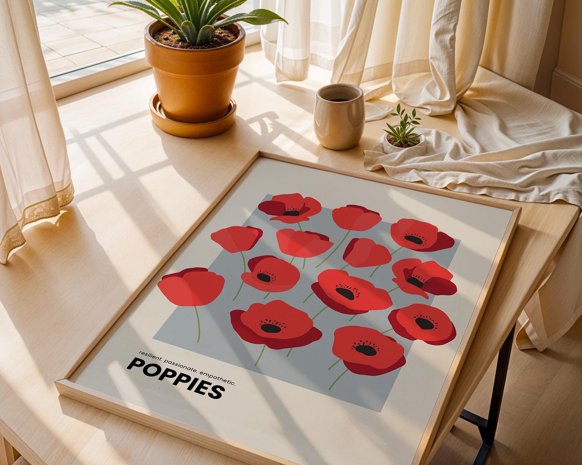 Poppies Illustration Poster | Resilient. Passionate. Empathetic. A beautiful piece to inspire strength and beauty in your space.