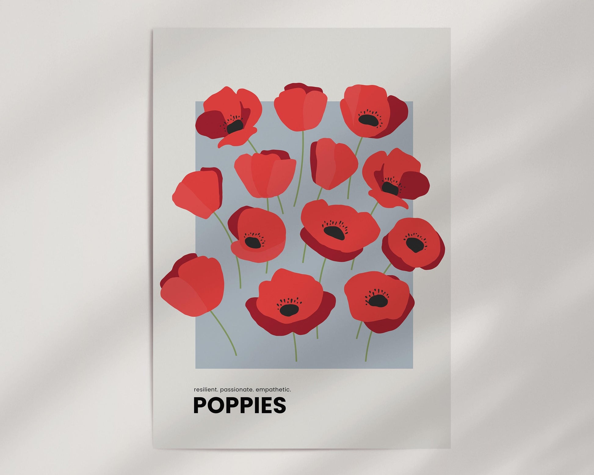 Poppies Illustration Poster | Resilient. Passionate. Empathetic. A beautiful piece to inspire strength and beauty in your space.