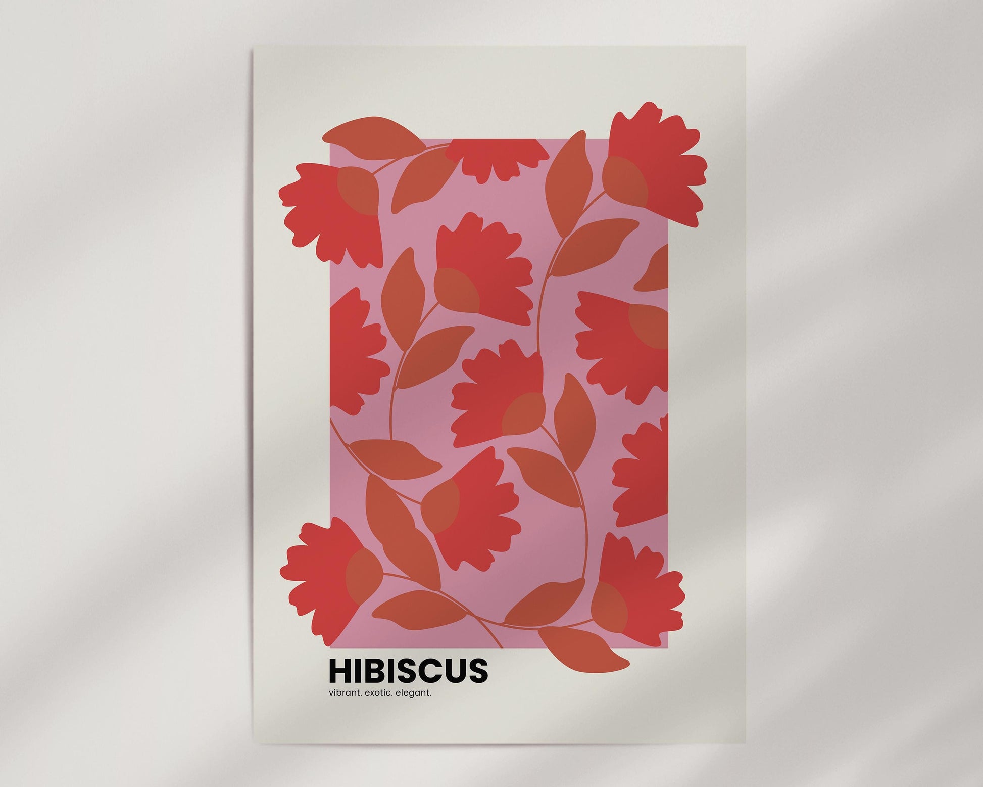 Poster Hibiscus Illustration - vibrant. exotic. elegant. A stunning piece that brings tropical beauty and elegance to your space.