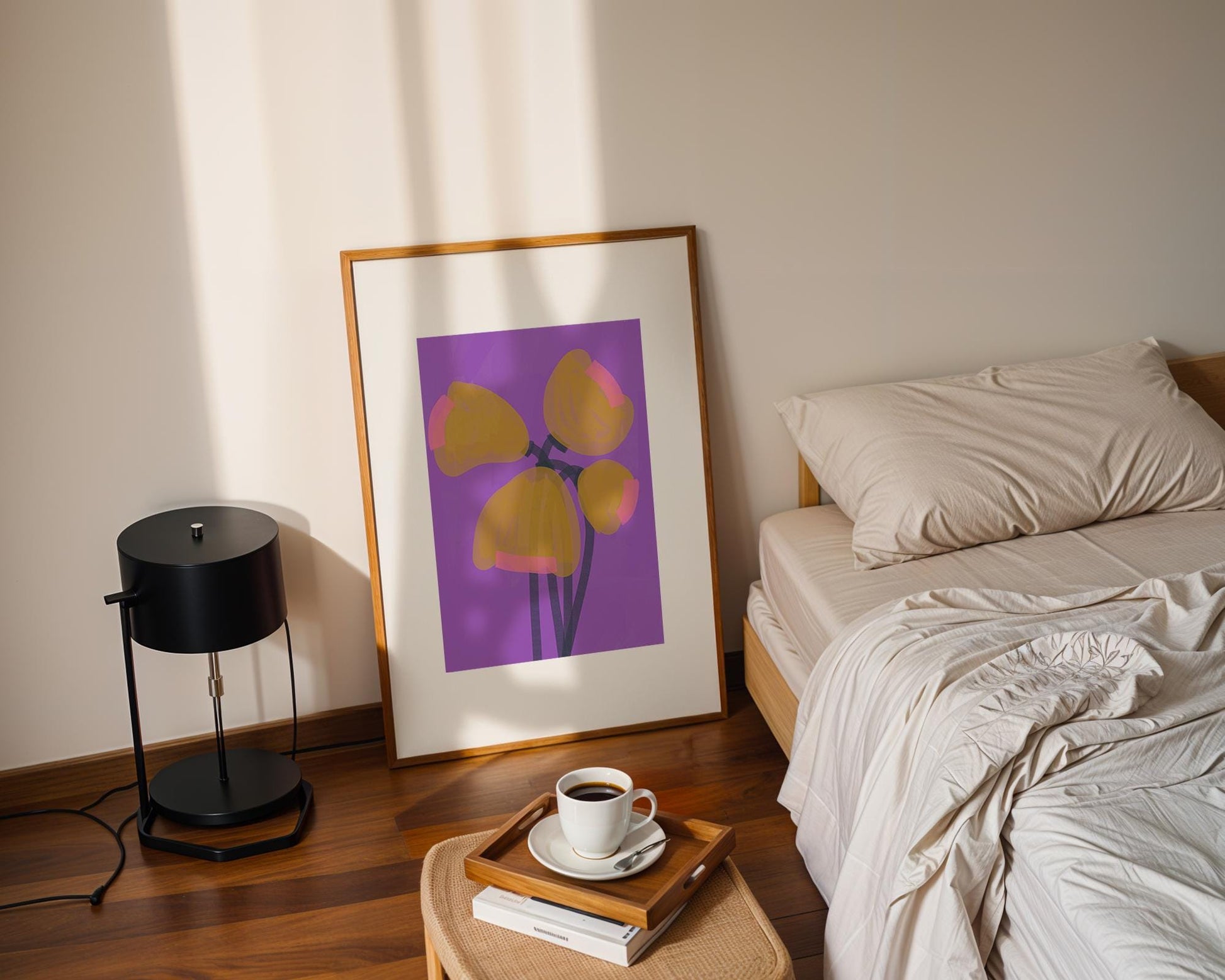 Poster TULIPS abstract in chalky, vibrant colors – a perfect touch of modern art for any room.