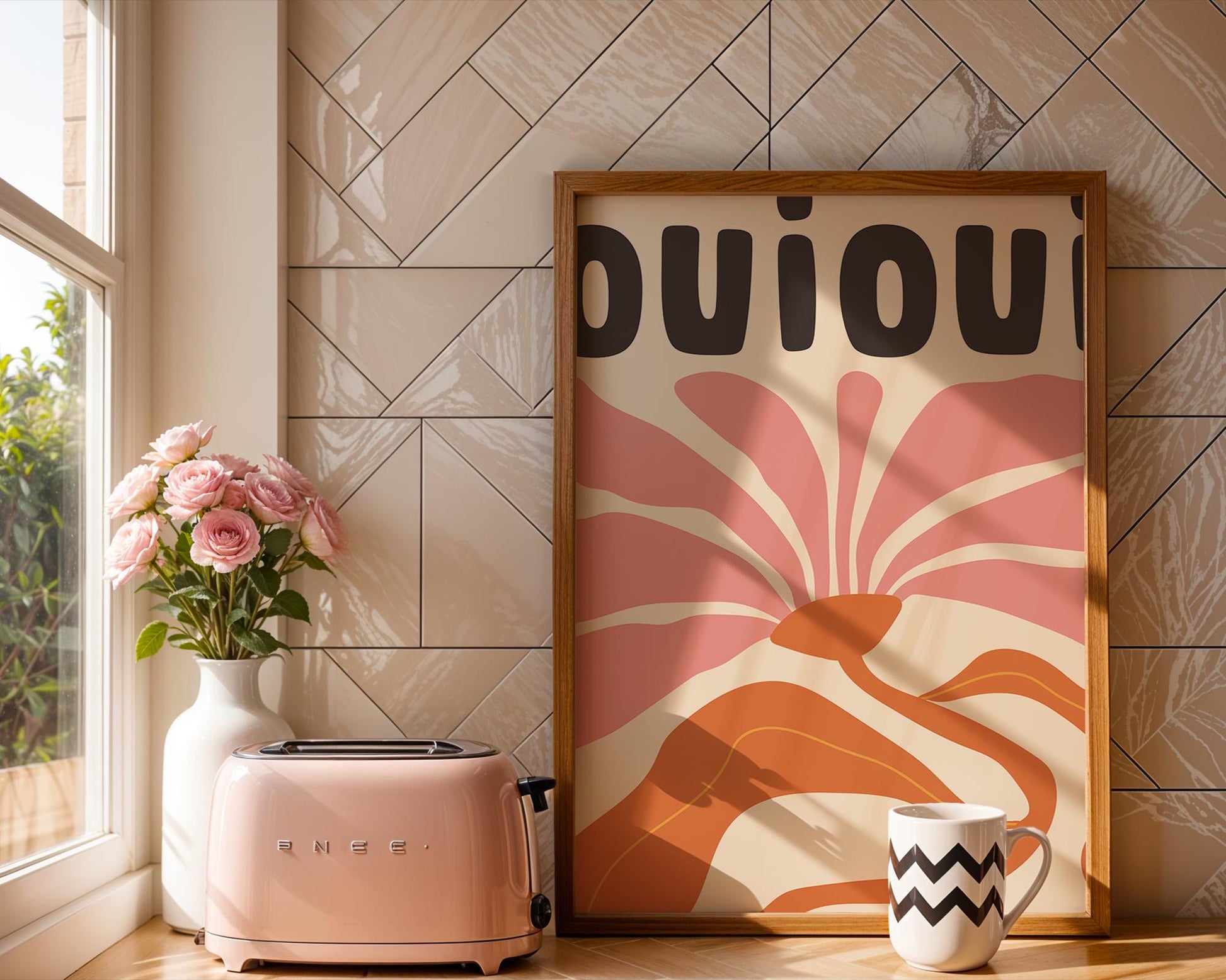 Oui Oui Flower Poster | Perfect for adding a touch of color and positivity to your space | Poster