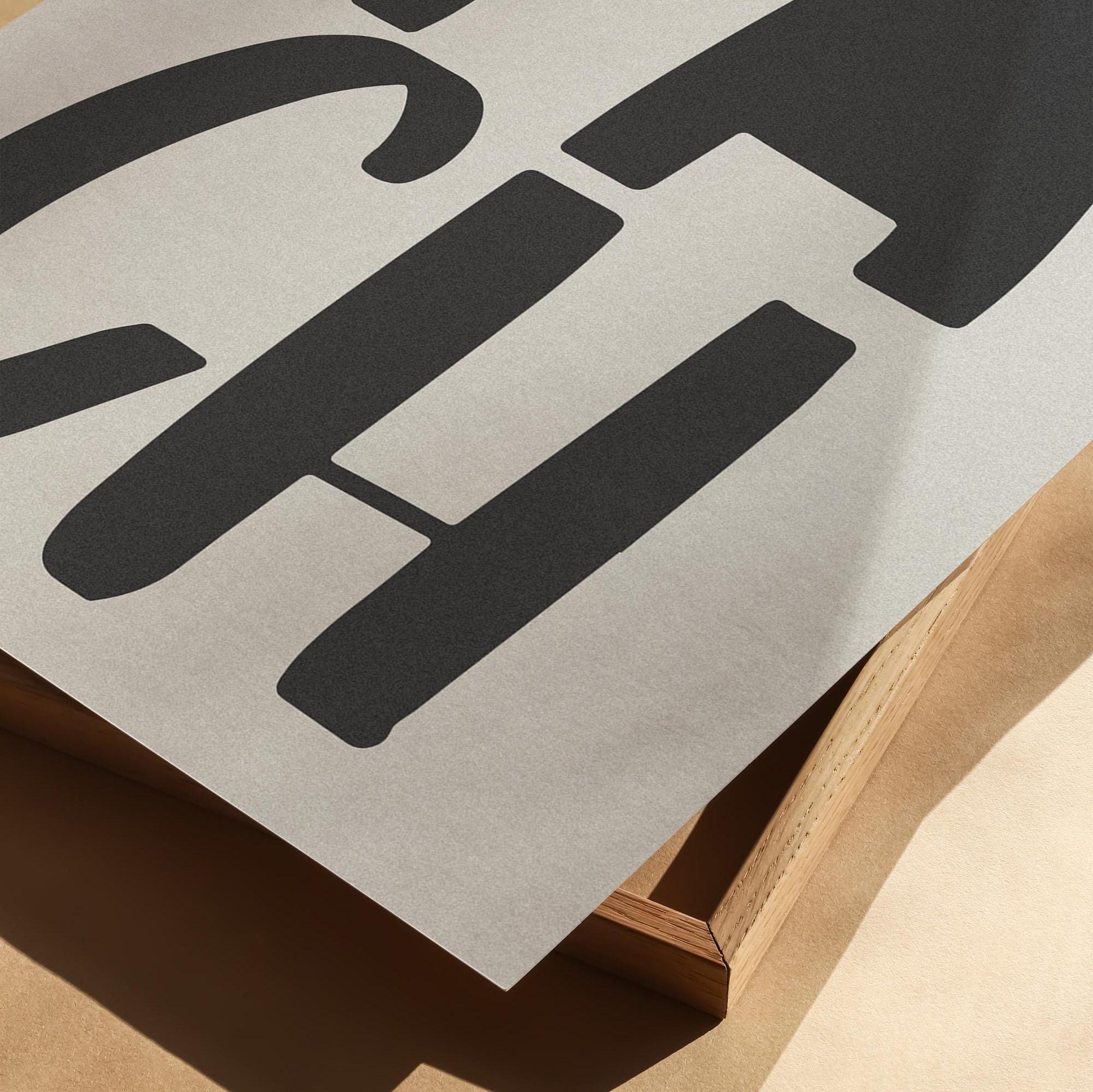 Poster &quot;TACH&quot; – Bold typography on a white OR grey typo - minimalist poster with the vibe of Hamburg, finished with a fine grain texture.