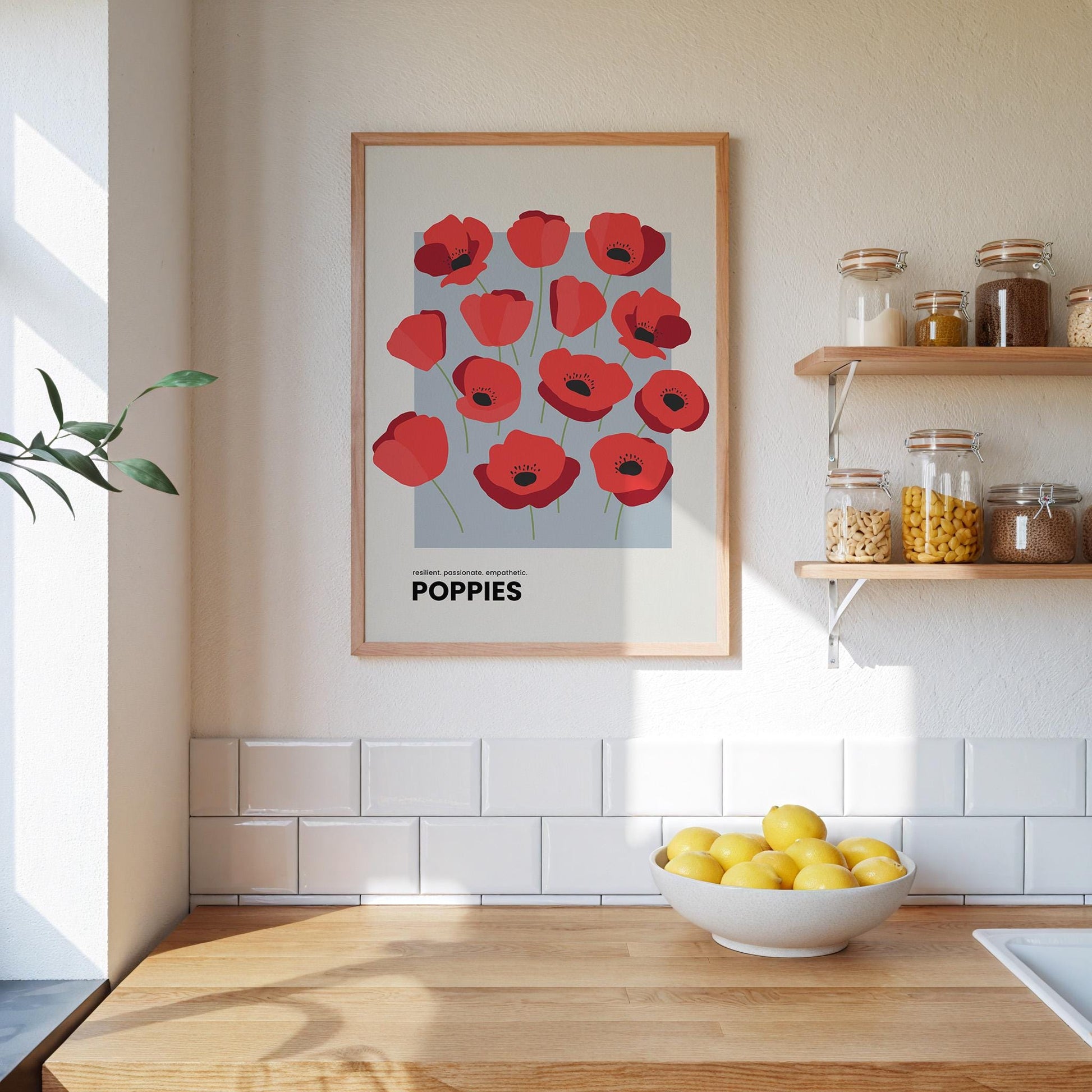 Poppies Illustration Poster | Resilient. Passionate. Empathetic. A beautiful piece to inspire strength and beauty in your space.