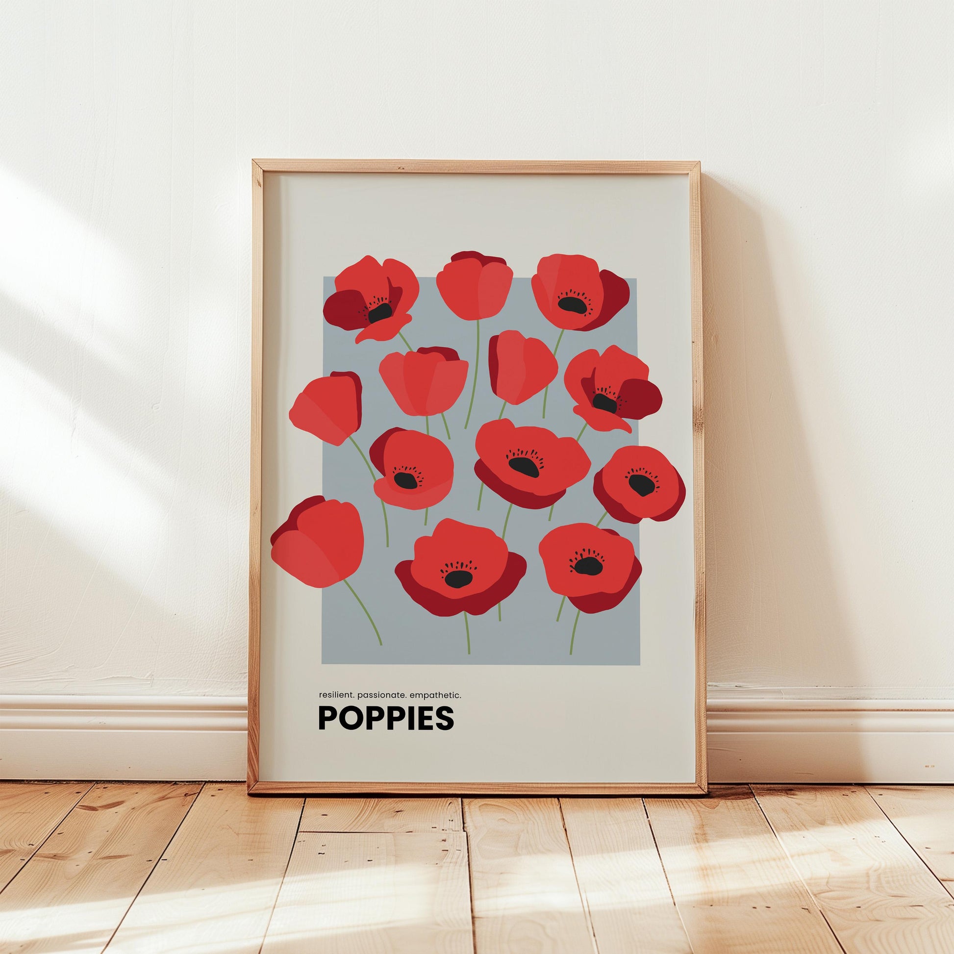 Poppies Illustration Poster | Resilient. Passionate. Empathetic. A beautiful piece to inspire strength and beauty in your space.