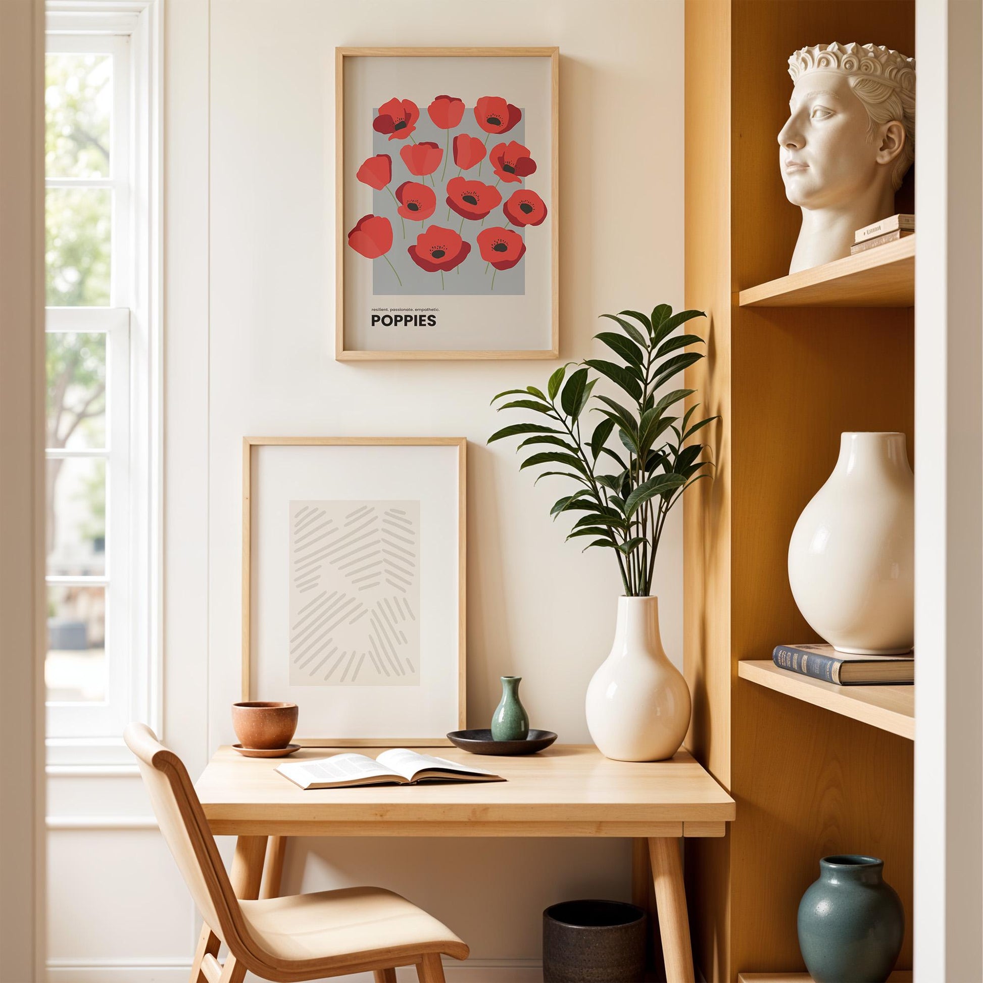Poppies Illustration Poster | Resilient. Passionate. Empathetic. A beautiful piece to inspire strength and beauty in your space.