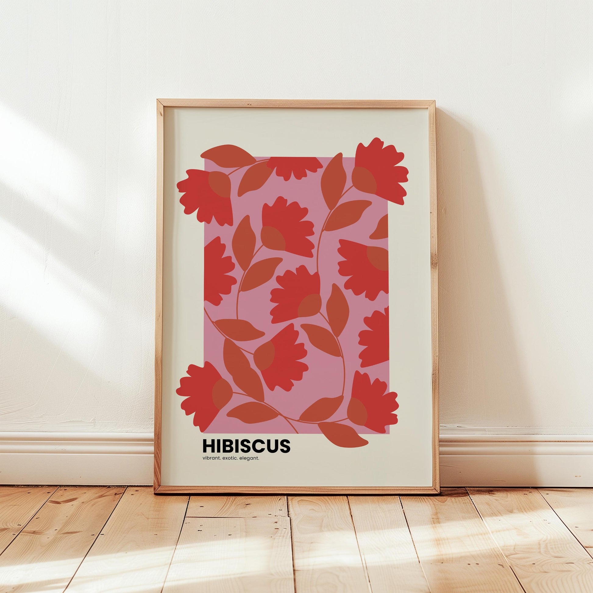 Poster Hibiscus Illustration - vibrant. exotic. elegant. A stunning piece that brings tropical beauty and elegance to your space.