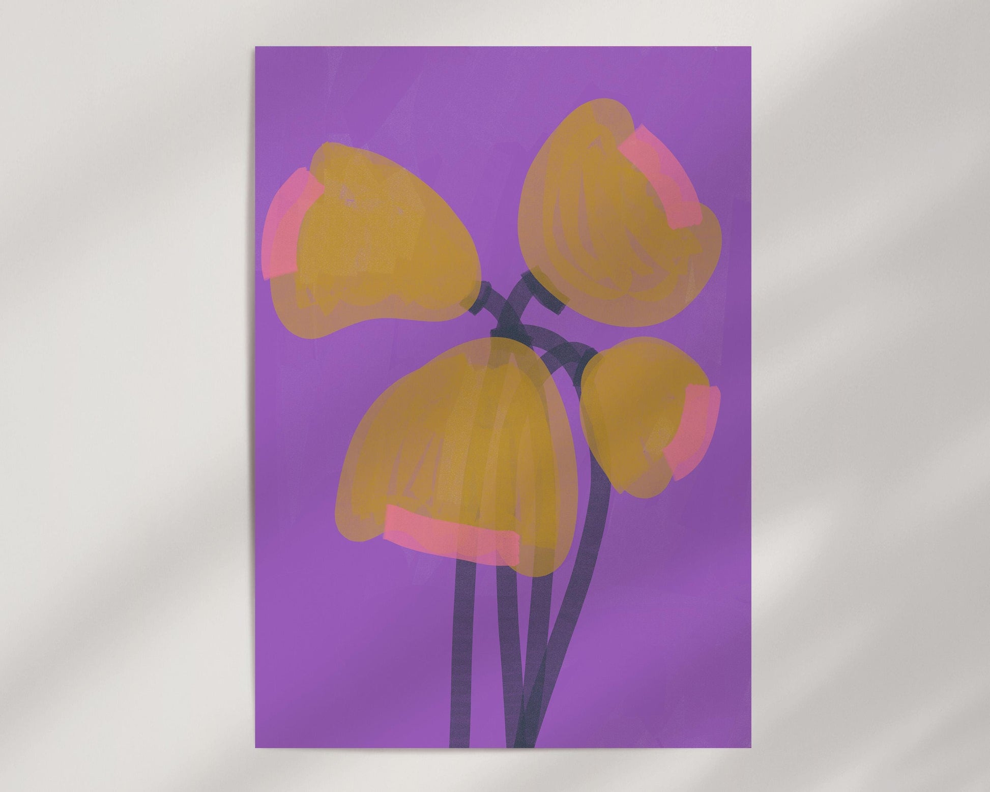 Poster TULIPS abstract in chalky, vibrant colors – a perfect touch of modern art for any room.