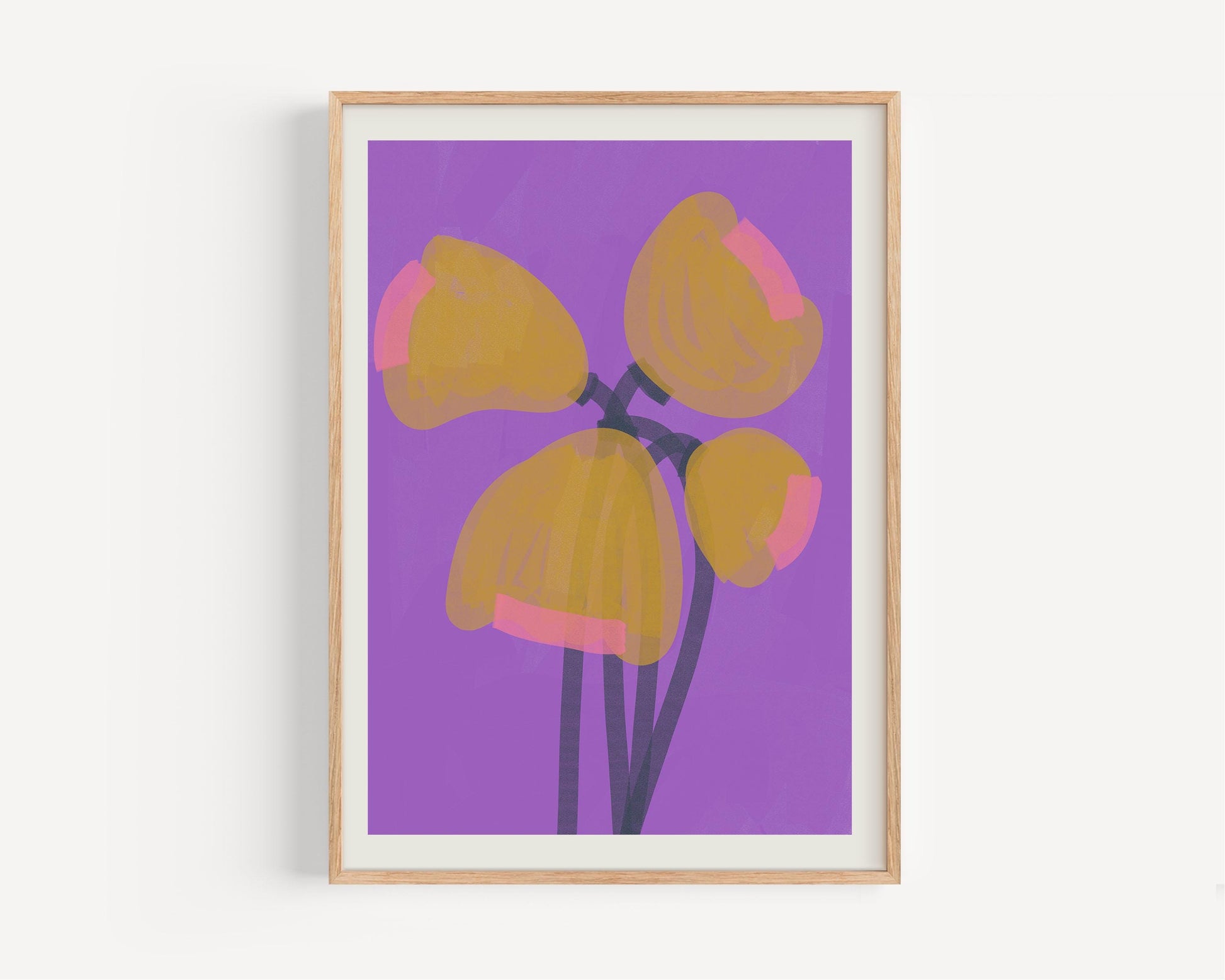 Poster TULIPS abstract in chalky, vibrant colors – a perfect touch of modern art for any room.