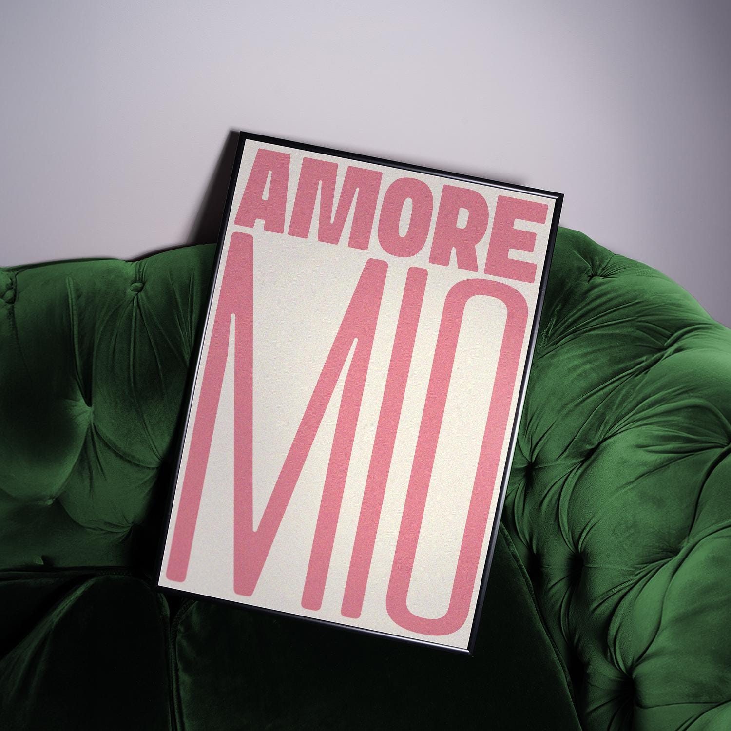 Amore Mio Poster | A soft pink, romantic typography print with a elegant touch for your cozy space. Perfect for any lover of beauty!