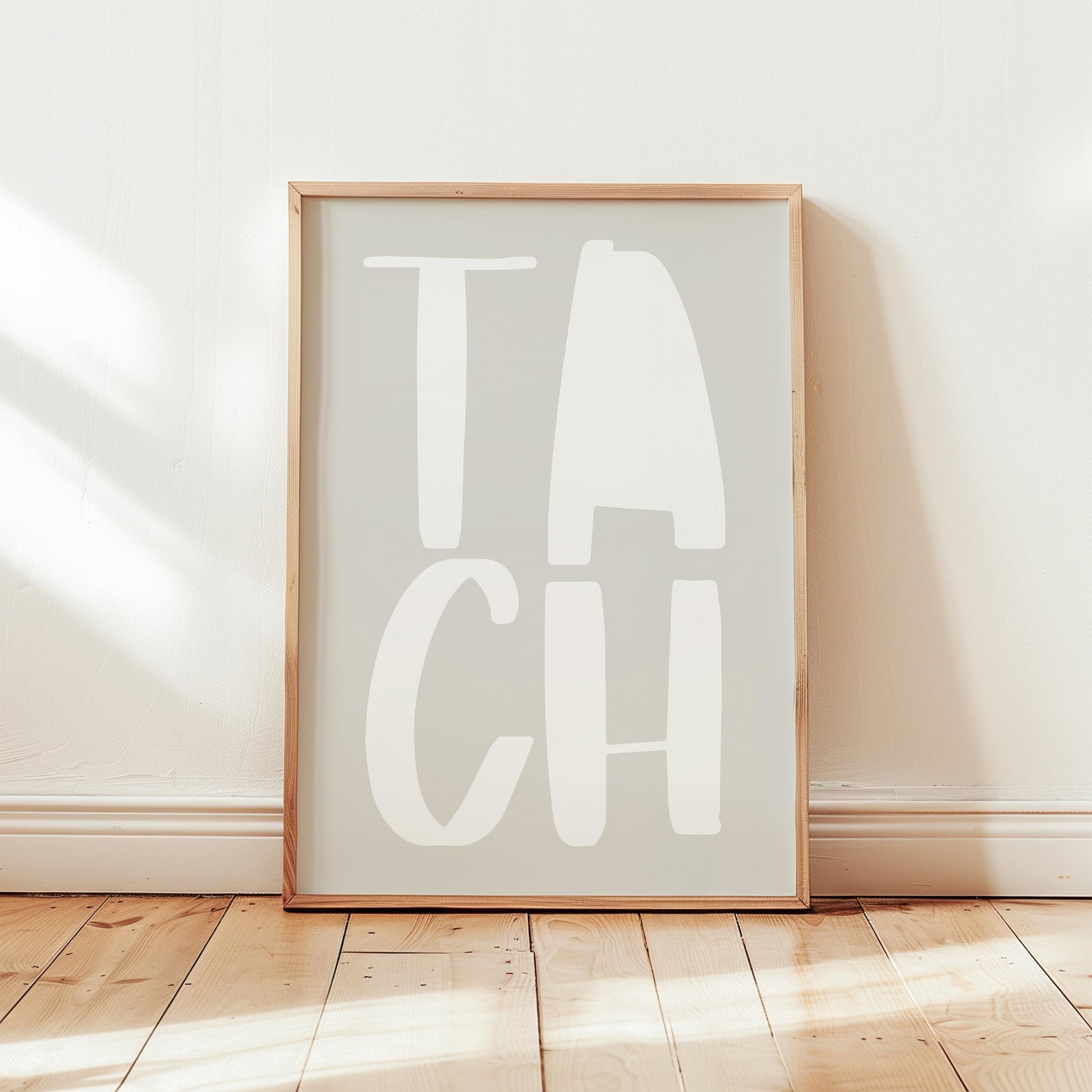 Poster &quot;TACH&quot; – Bold typography on a white OR grey typo - minimalist poster with the vibe of Hamburg, finished with a fine grain texture.