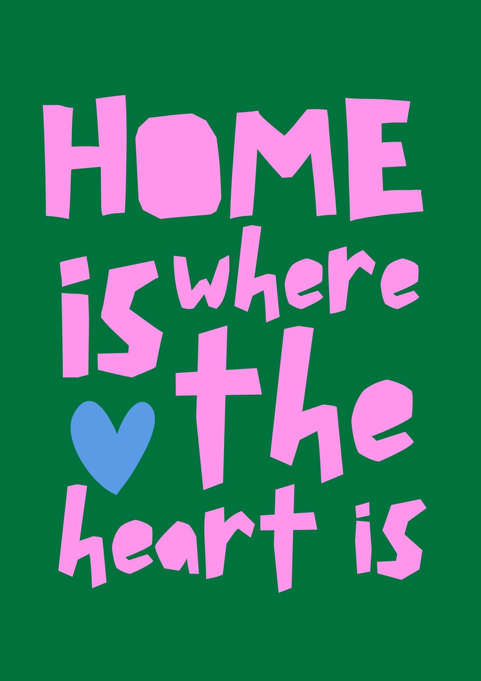 Poster "Home is Where the Heart Is" – Motivational Wall Art for Cozy Home Decor