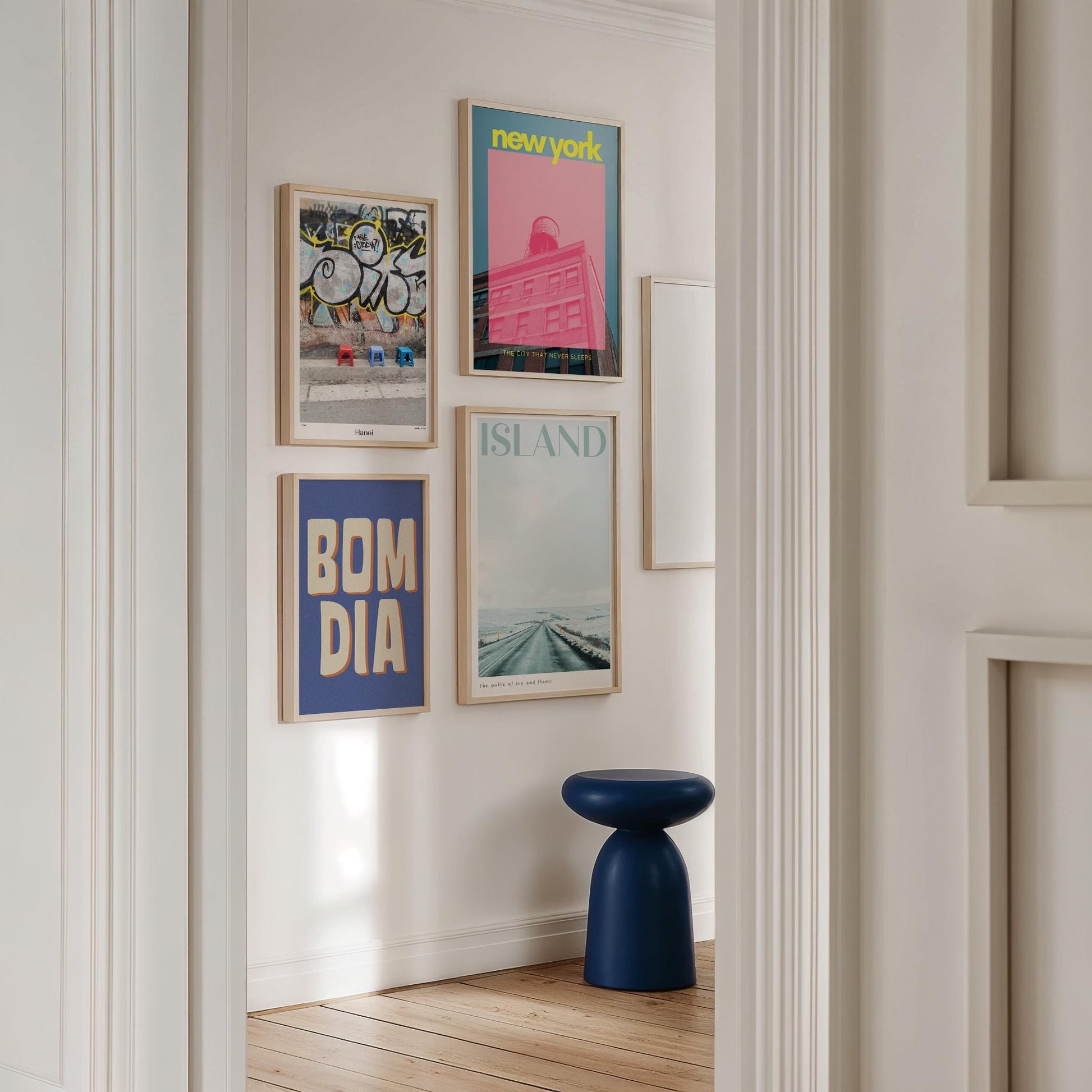 Poster Fotografie New York Duo Tone Ecletic Townhouse Wall Art