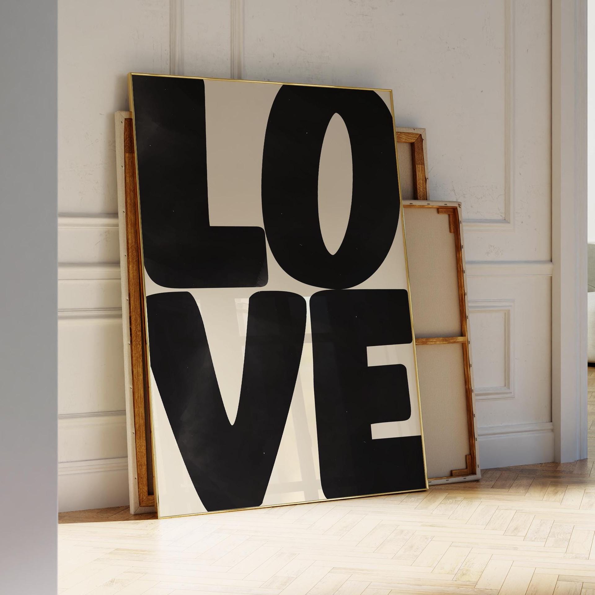 Black Lover Poster | Black And Beige | Modern Art | Room Decor | Typography Art | Wall Art | Living Room Decor | Watercolor