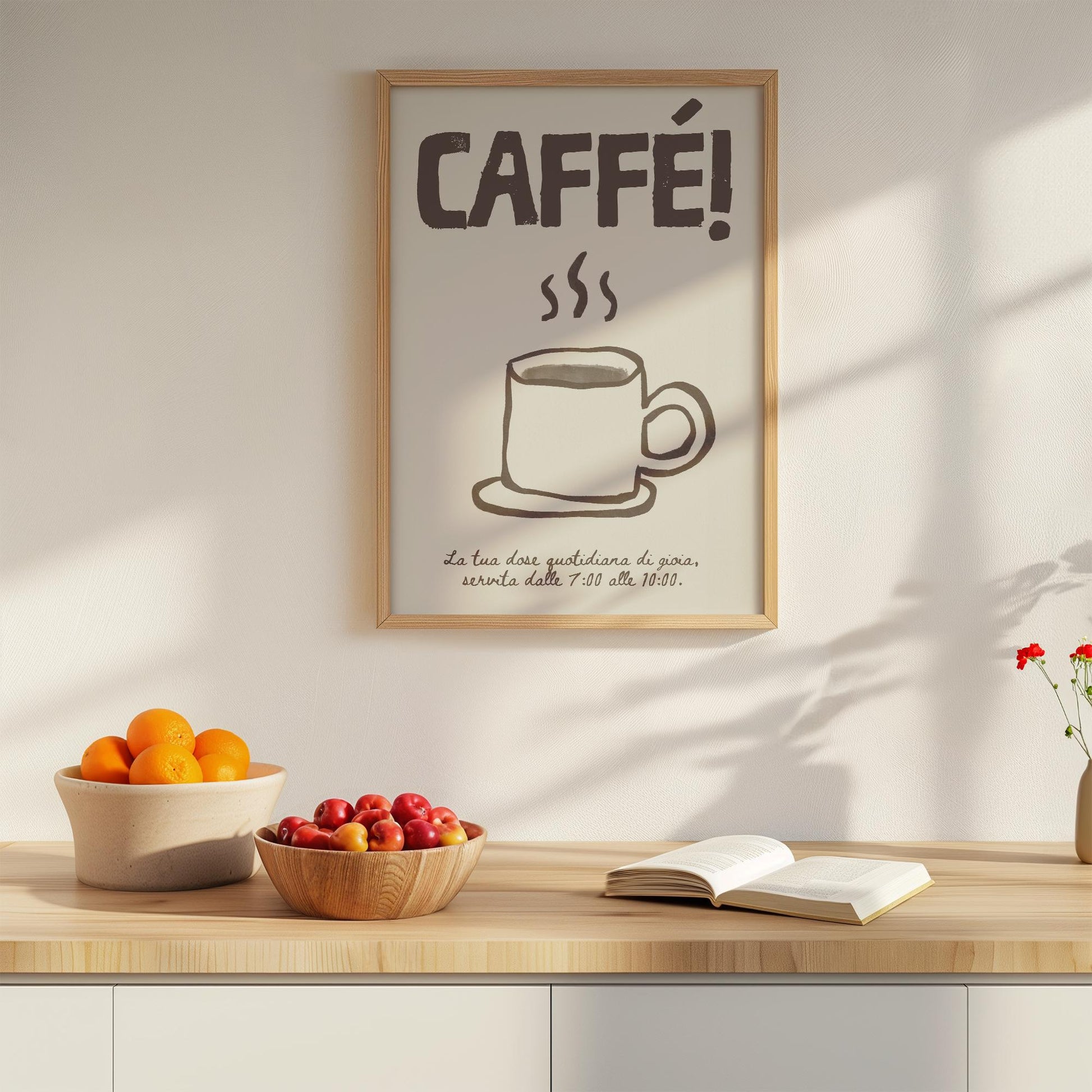 Caffé Poster, Cafe Poster, Retro Coffee Poster, Espresso Poster, Coffee Bar Decor, Modern Kitchen Art | Italian Moka Pot | Digital Download