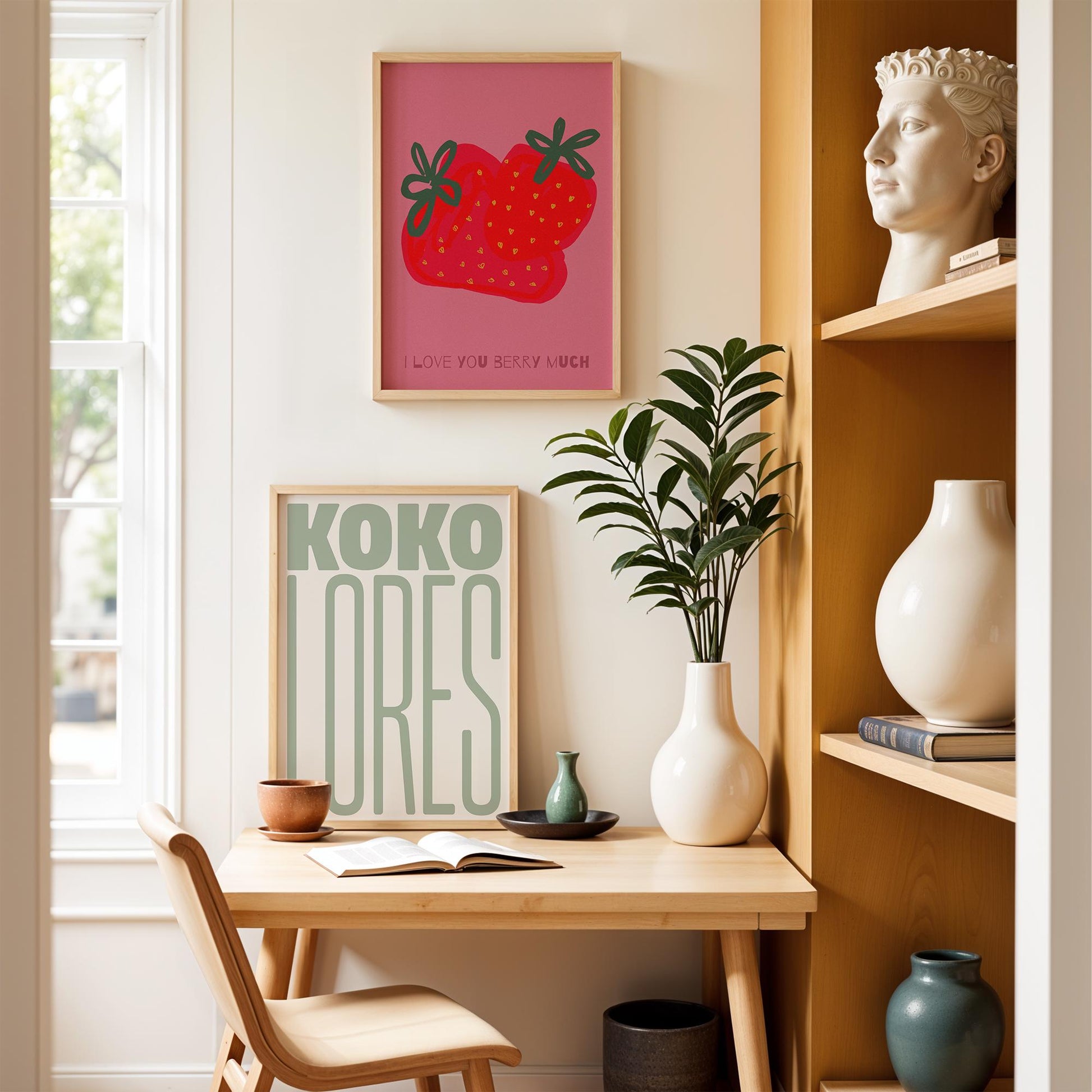 KOKOLORES Sage Green Poster: Minimalist and playful design for your wall decor in green and beige  – to add fun and color to your space |  Typography
