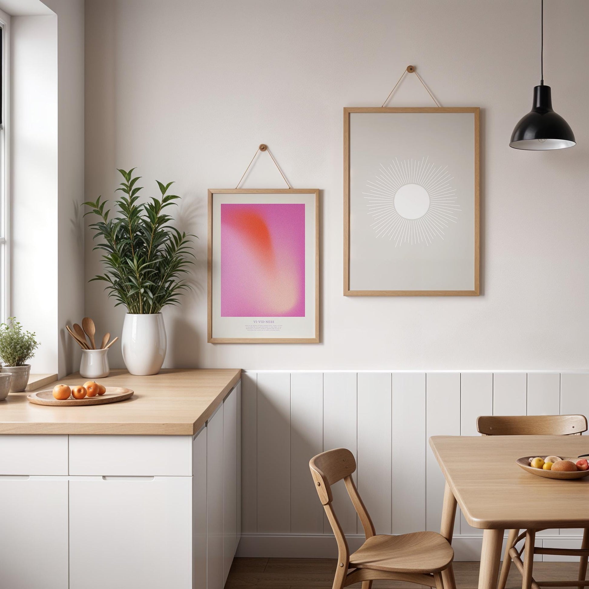 Gradient Poster Pink Orange Fine Grain &quot;Vividness&quot;, Like a Shooting Star – Perfect for Dreamers
