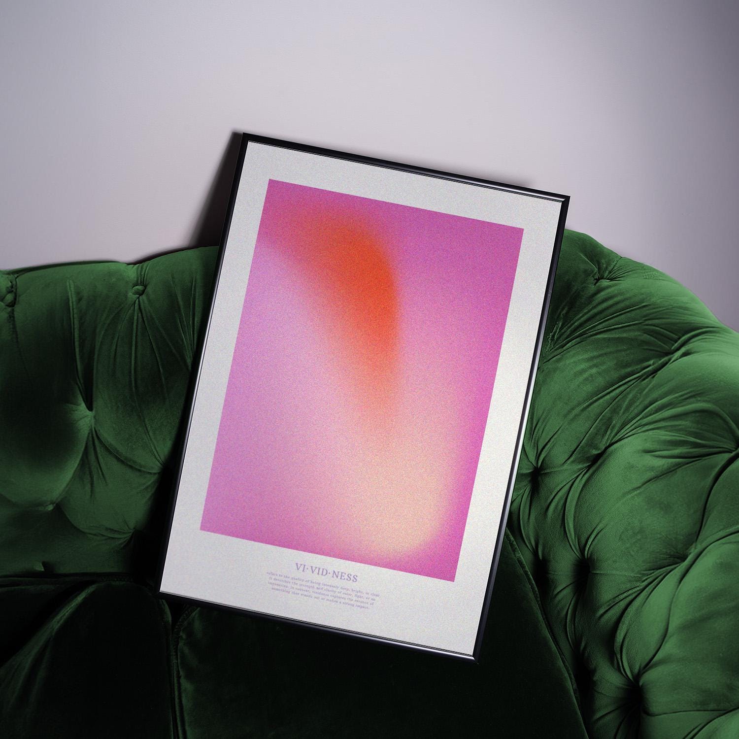 Gradient Poster Pink Orange Fine Grain &quot;Vividness&quot;, Like a Shooting Star – Perfect for Dreamers