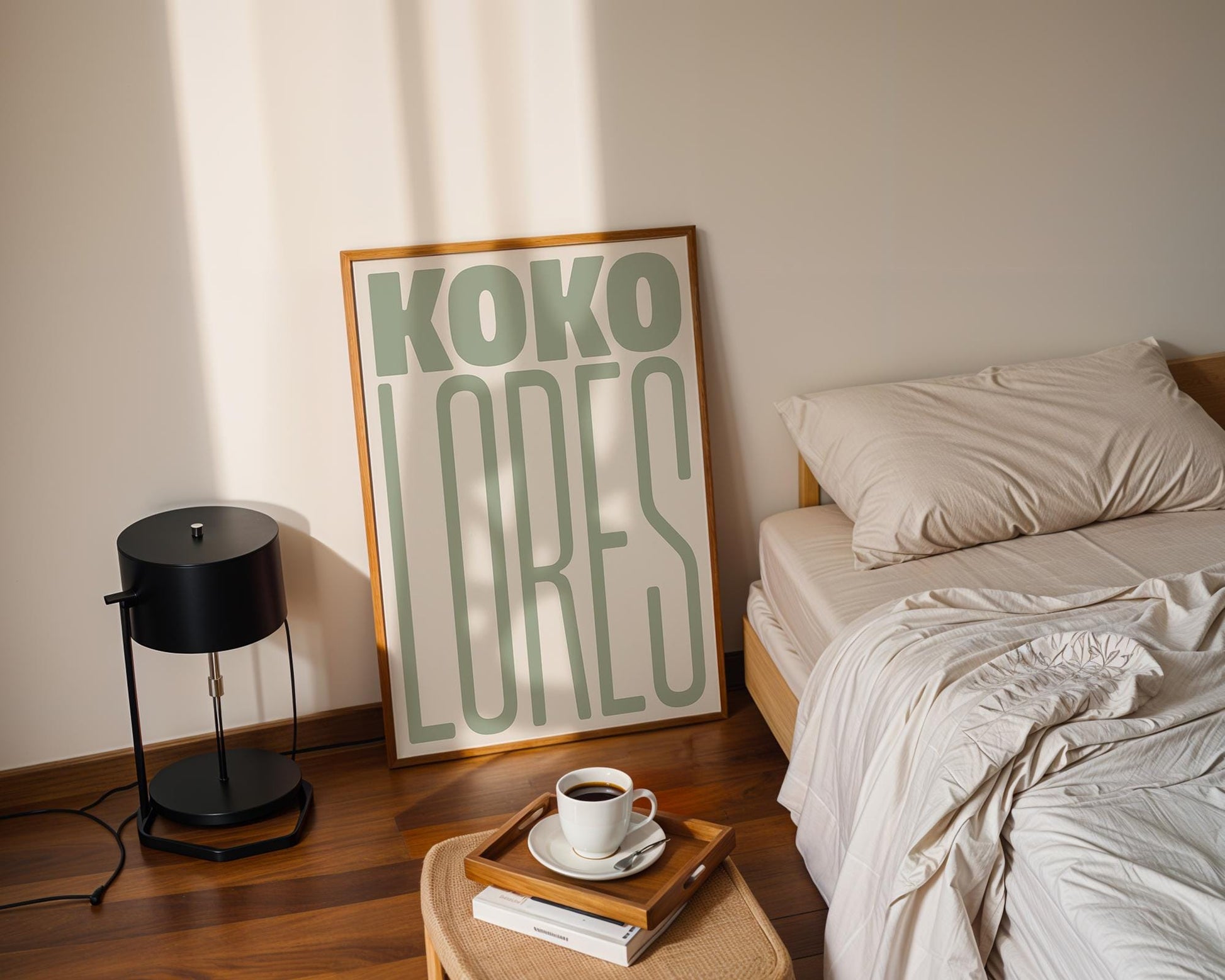 KOKOLORES Sage Green Poster: Minimalist and playful design for your wall decor in green and beige  – to add fun and color to your space |  Typography